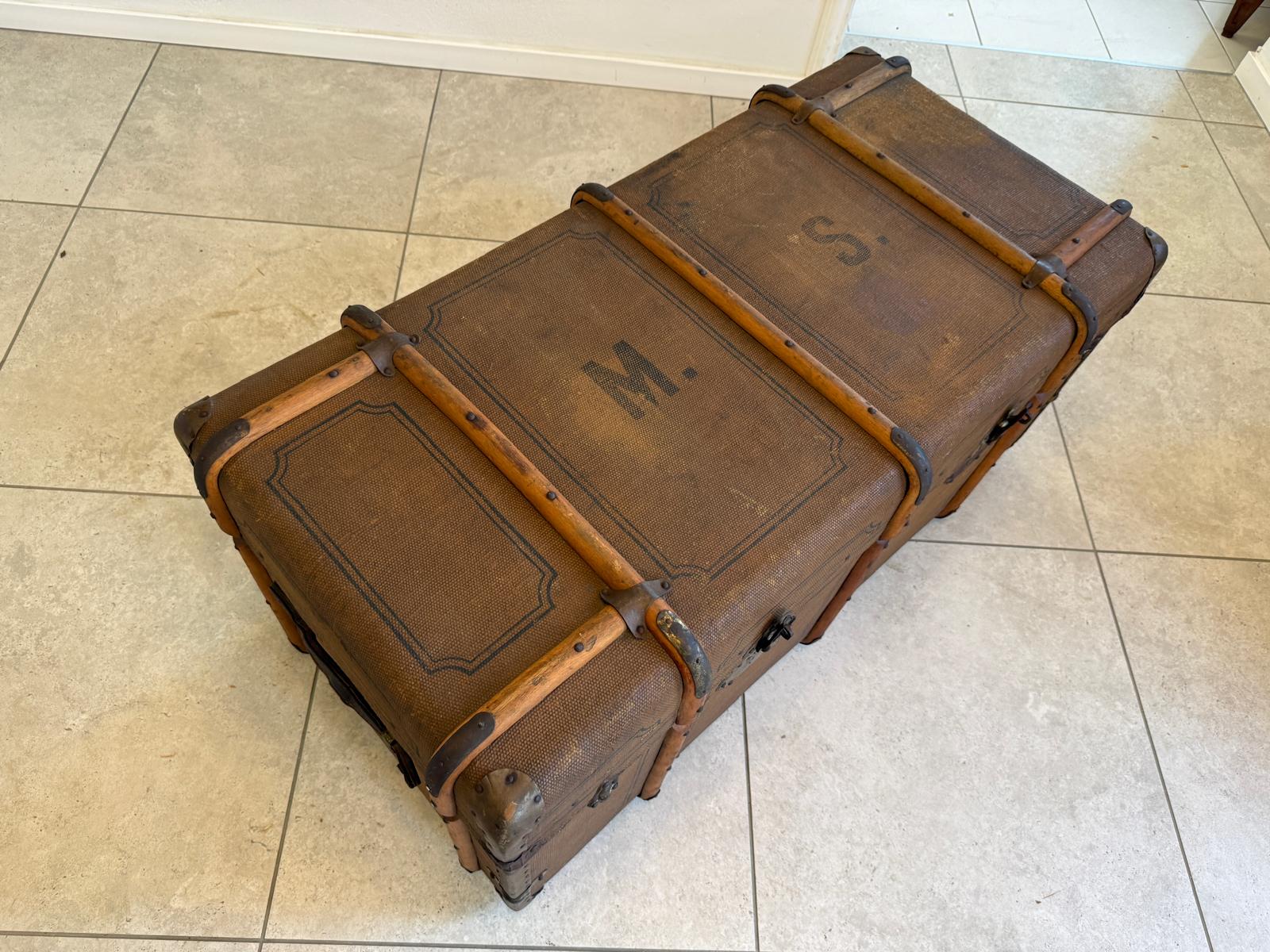 Historischer Reisekoffer / Seekoffer aus der Zeit um 1900 D1238