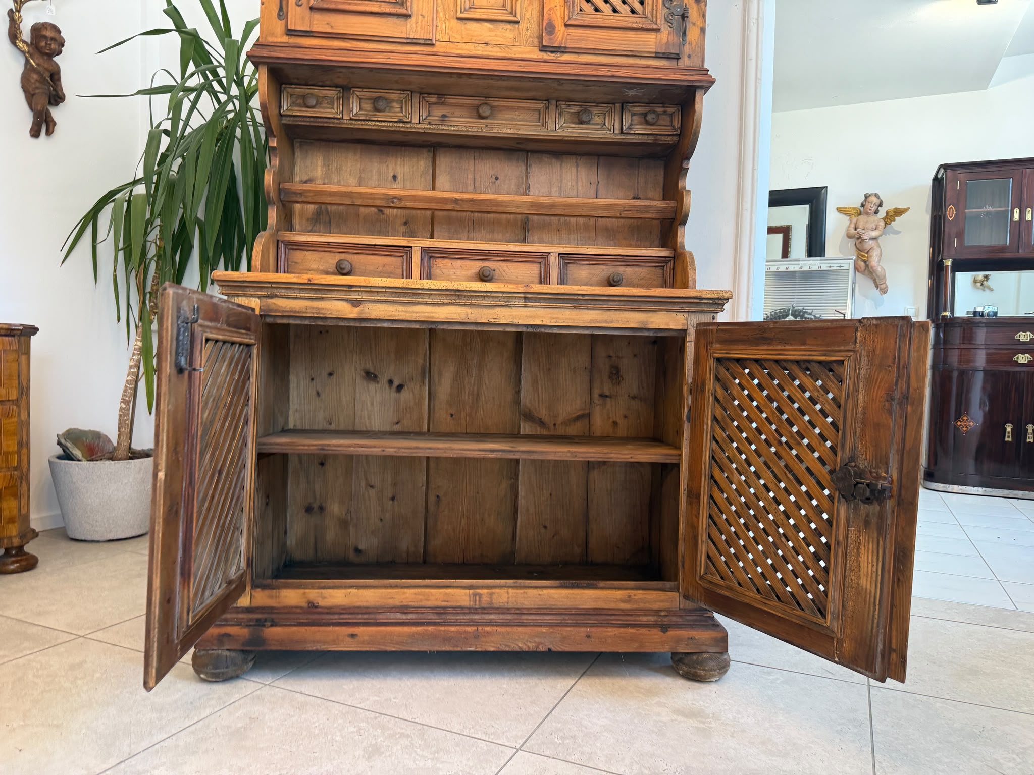 Biedermeier Bauernkredenz Küchenschrank Küchenkredenz Original D2618