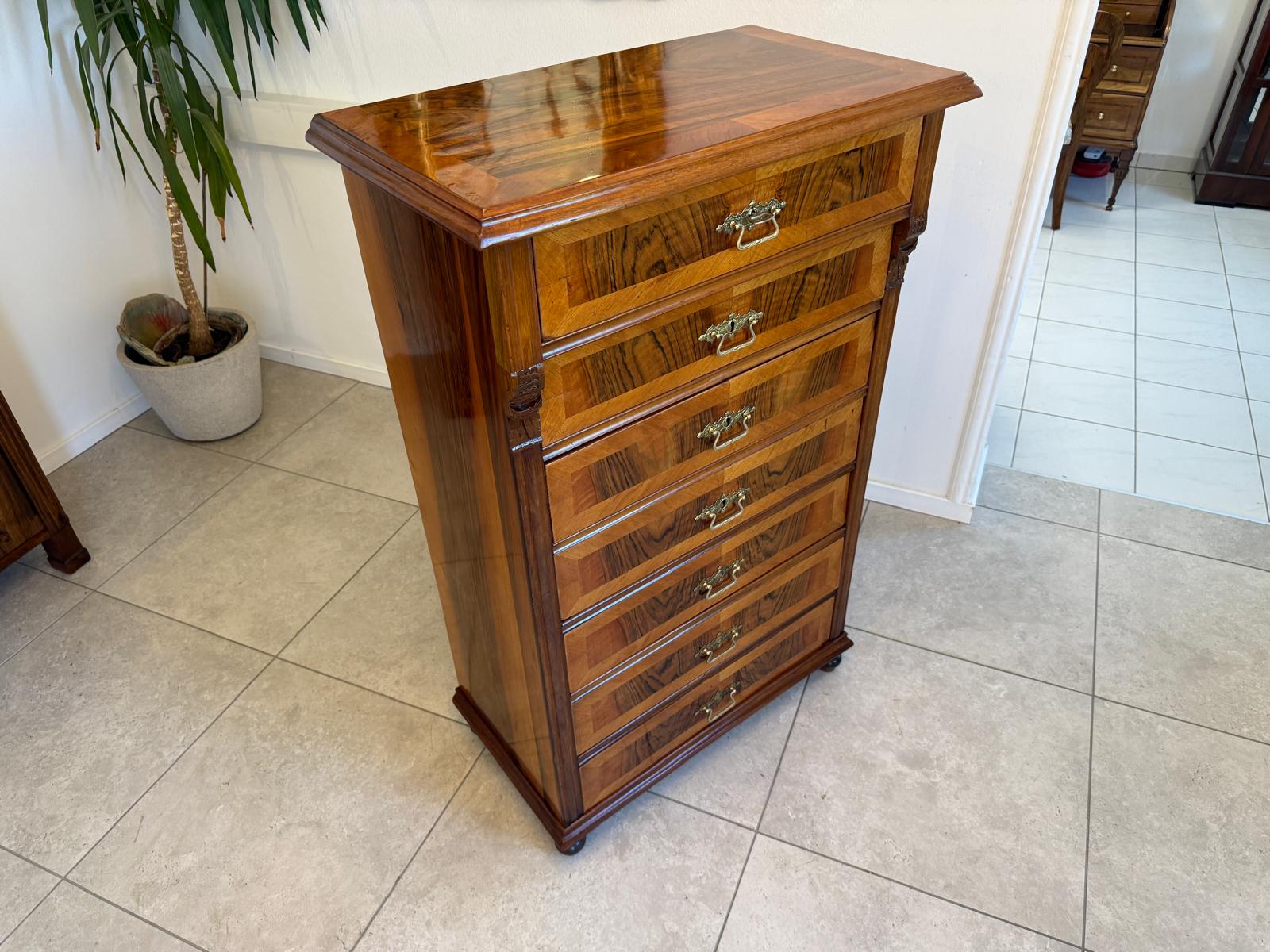 Gründerzeit Wochenkommode Nussholz Ladenschrank Antik G2086