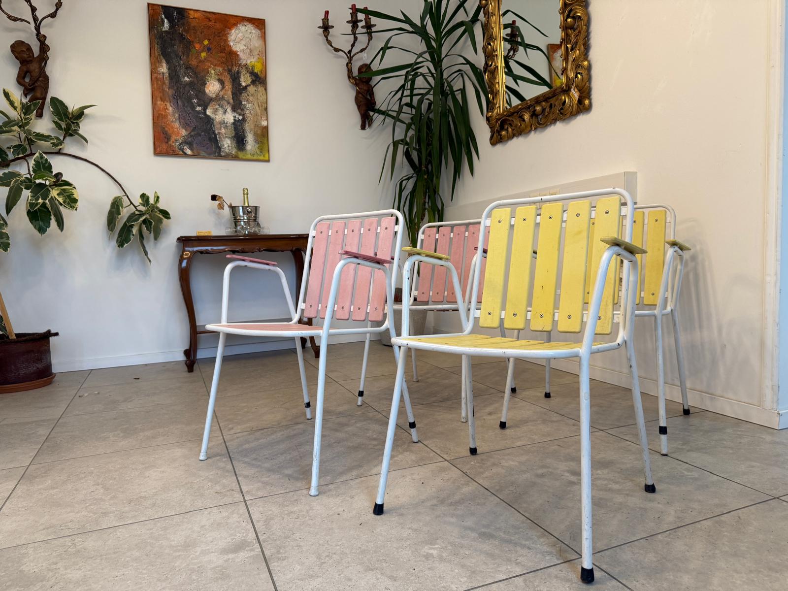 4 alte Gartensessel Dänemark Gartenstuhl Sessel G1811