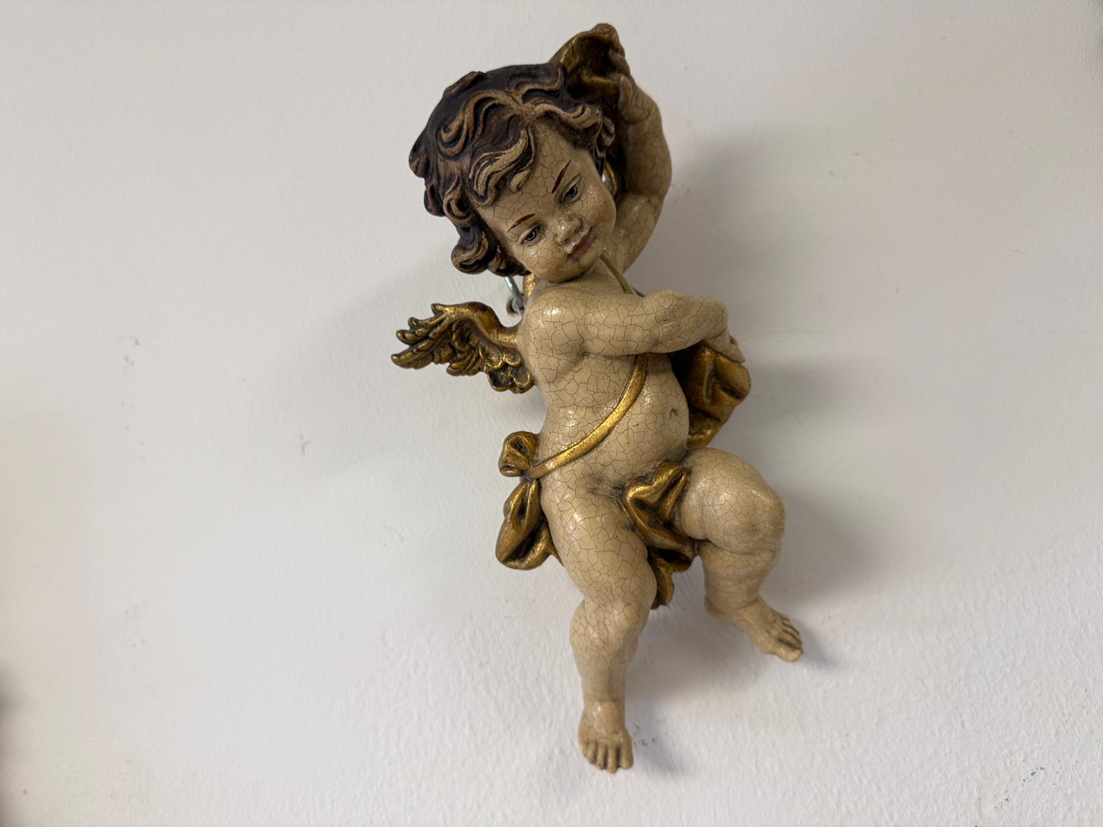 Hölzerne Engelsfigur Engel Holzfigur Lindenholz Tirol D1067