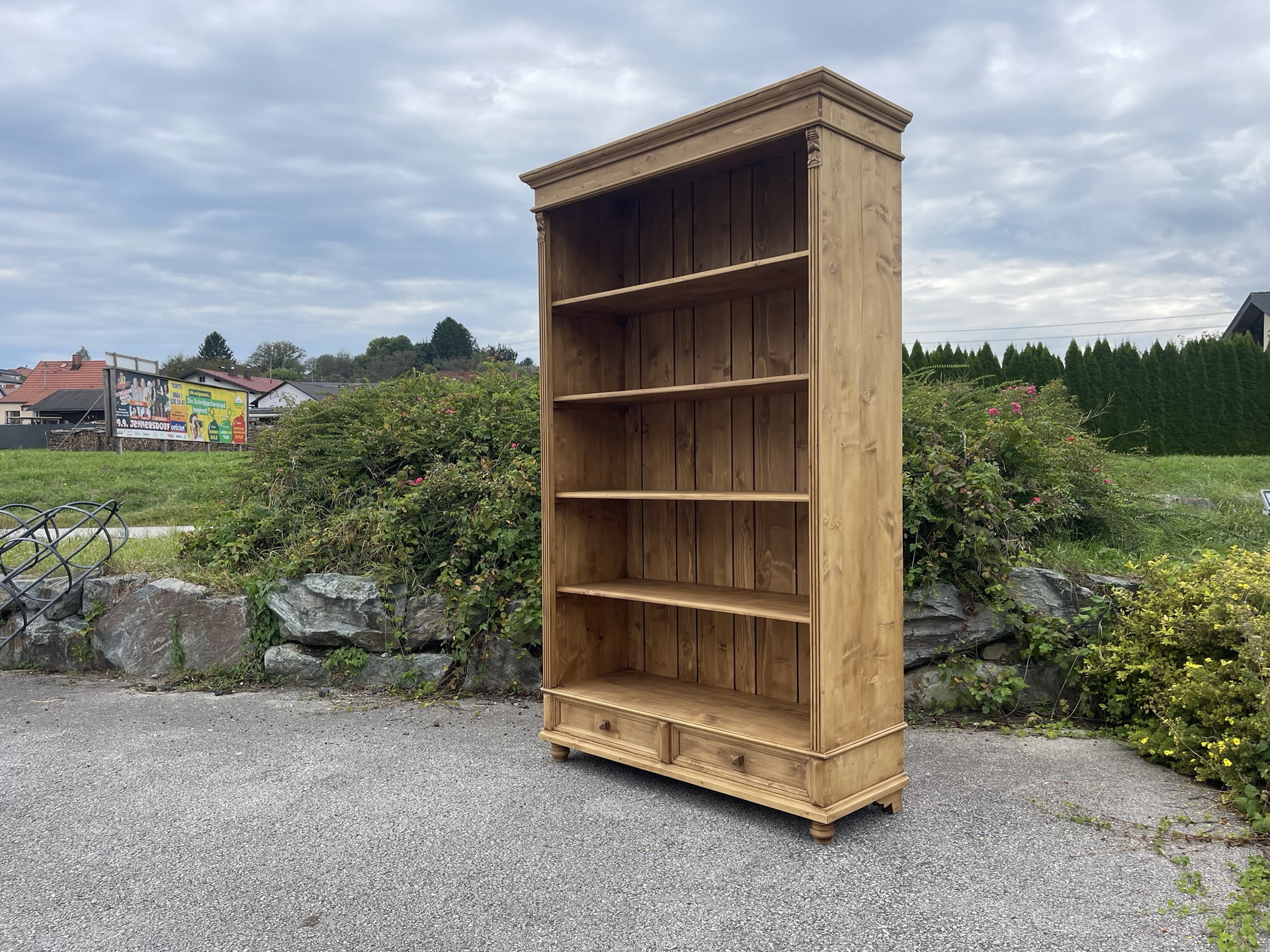 bauernmoebel_bauernschrank_15 Riesen Bücherregal Stellage Bücherschrank Massivholz Naturholz B1711