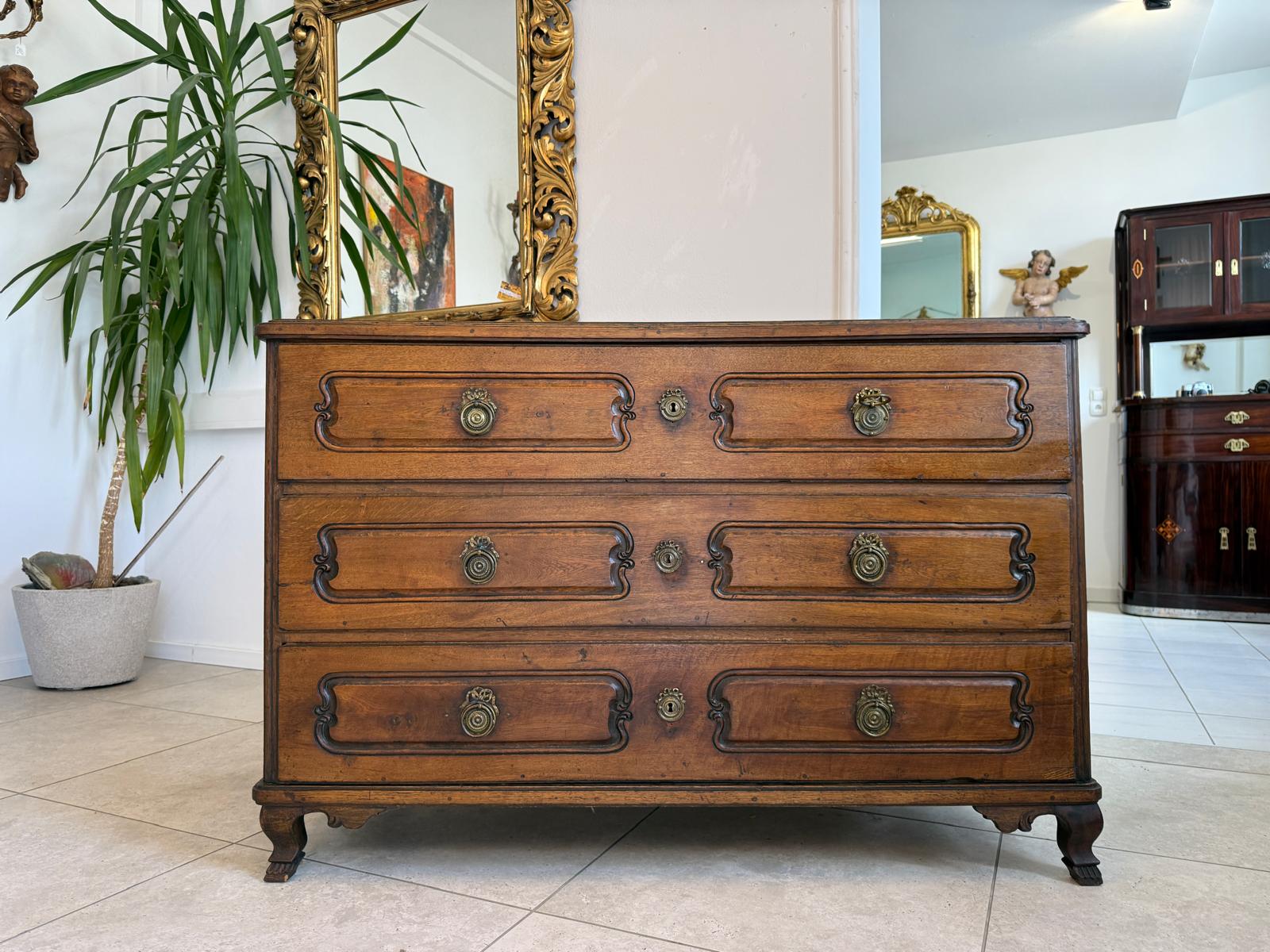 Authentische Barock Kommode Ladenkommode Eichenholz Antiquität D2428