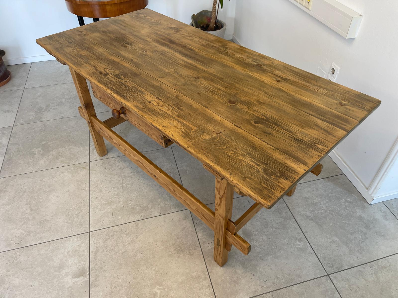 Massiver Kräutertisch Tafeltisch Bauerntisch Thresen aus massivem Holz, G1327