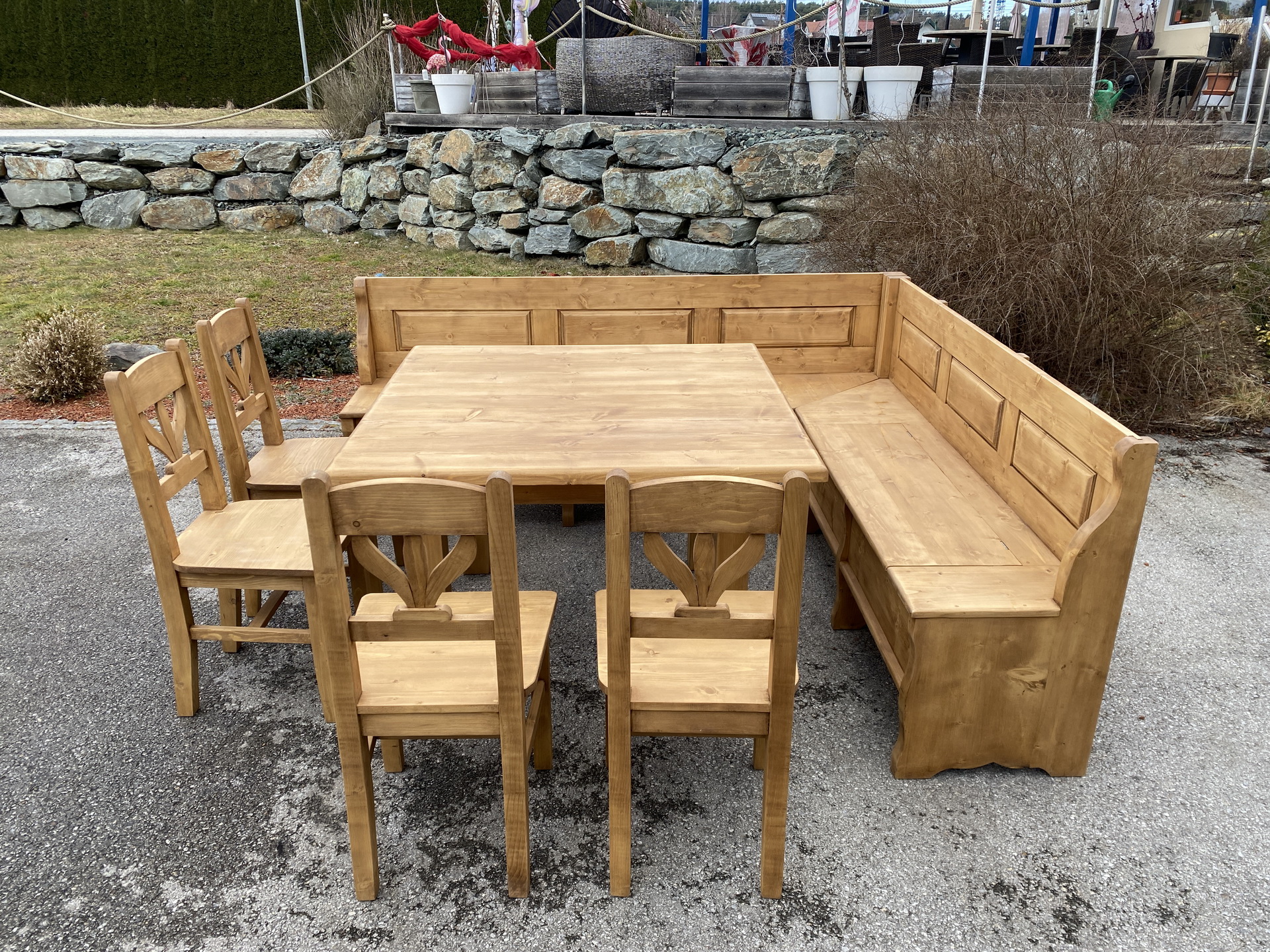 Bauernstube Eckbankgruppe Bauerntisch 4 Sessel MIBEST1