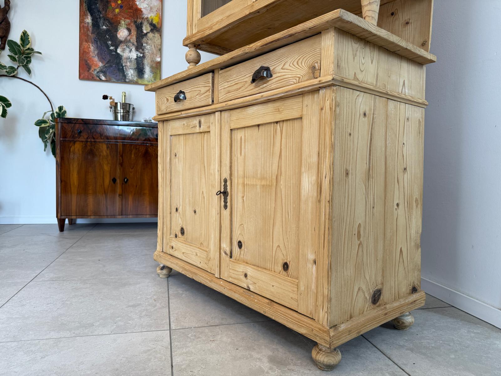 Restaurierte Gründerzeit Küchenschrank Vitrinenschrank Bauernschrank Bauernmöbel G1988