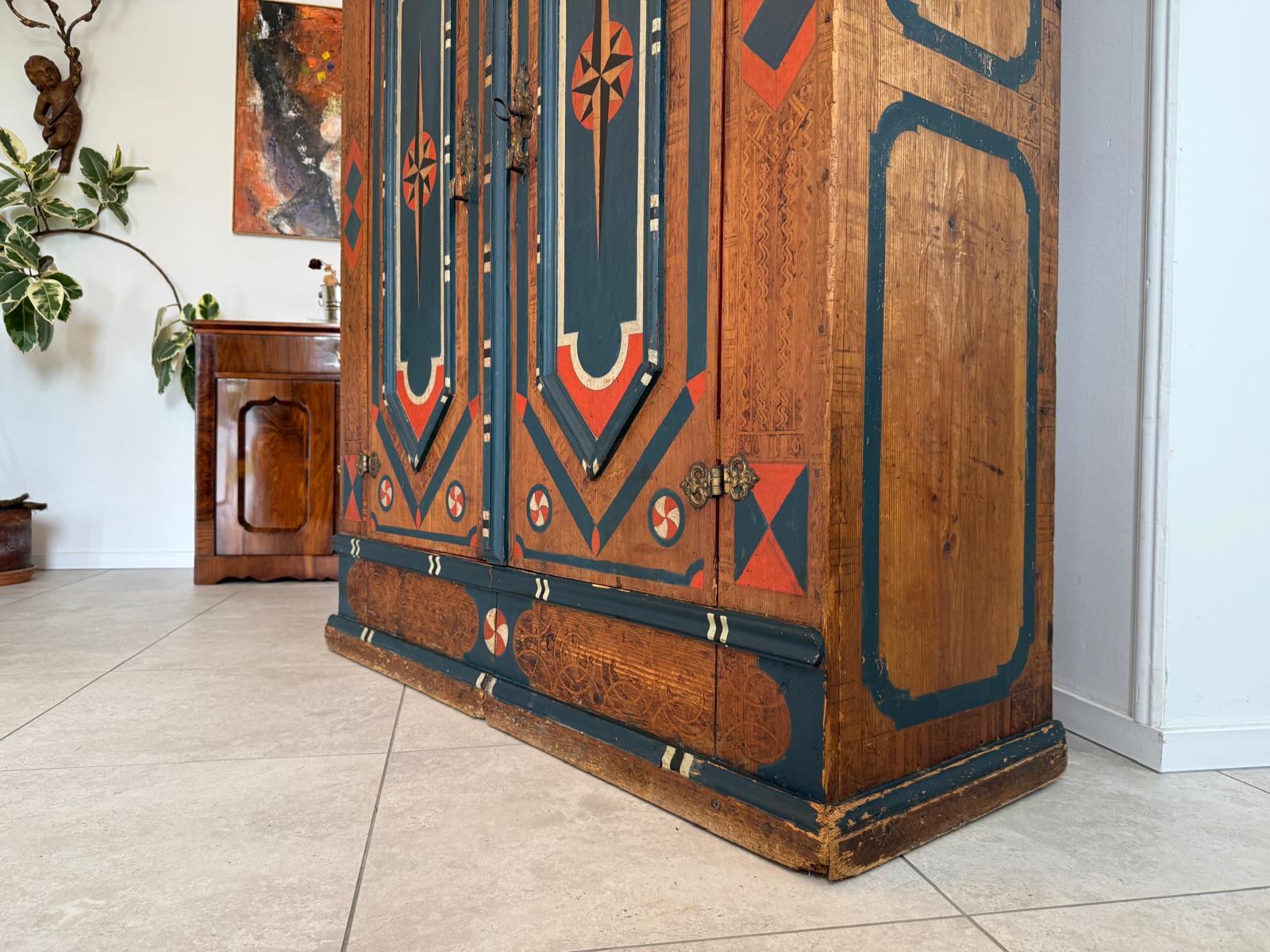 Handbemalter Barockschrank Bauernschrank Bauernkasten G1869