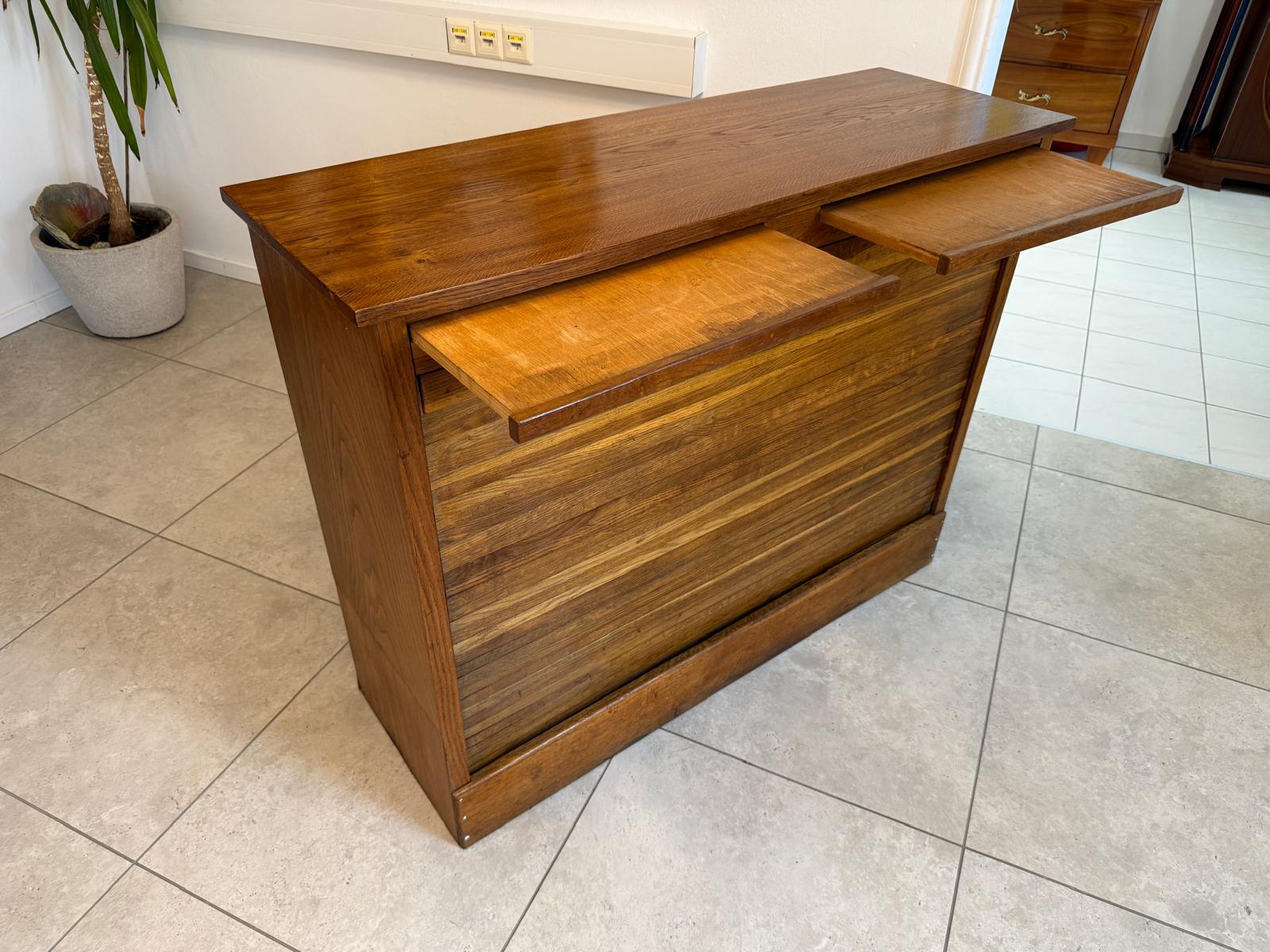 Jugendstil Rolladenschrank Antik Braun Büroschrank G2018