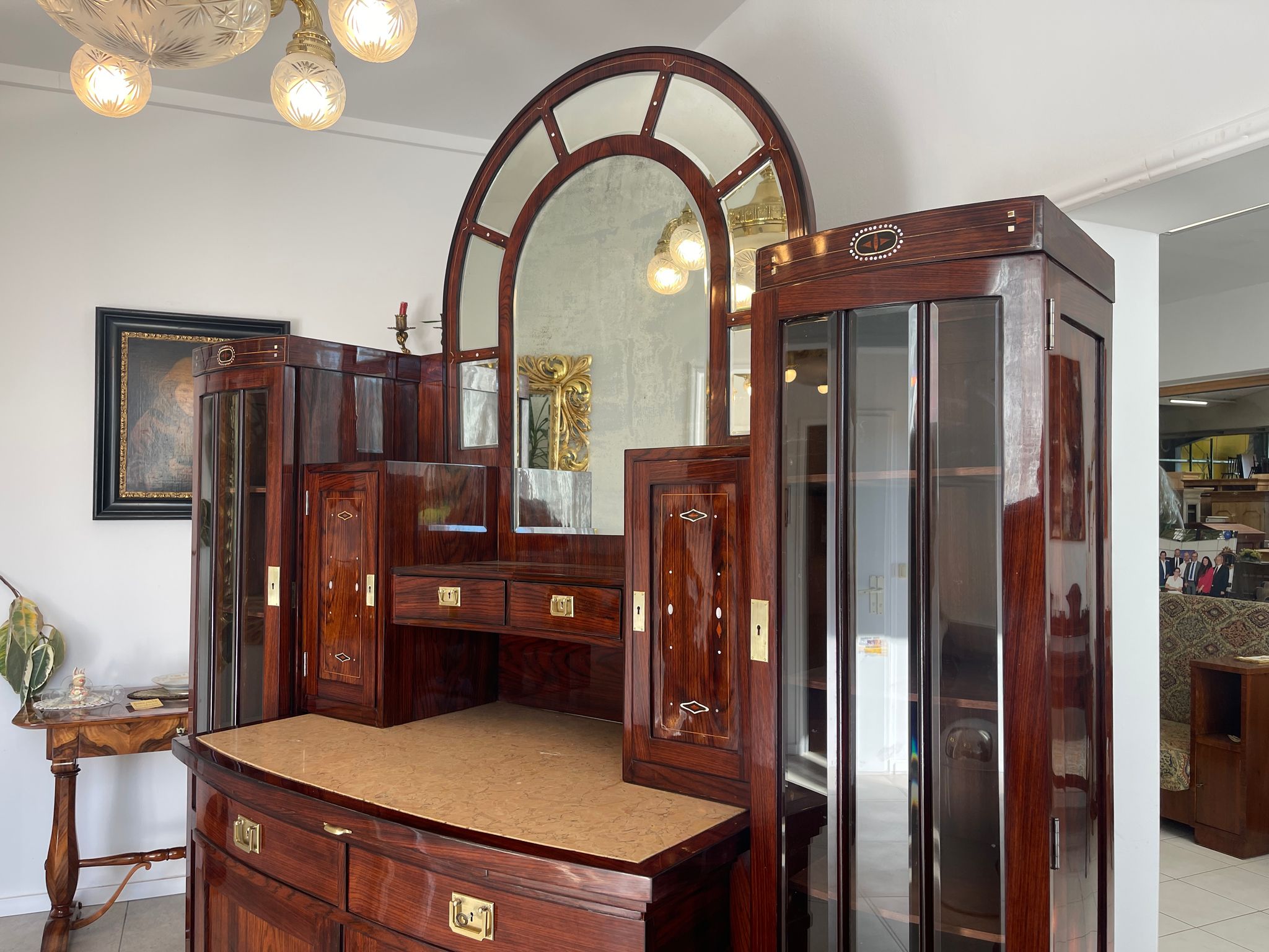 Sale Restauriertes Jugendstil Designerbuffet Bibliotheksschrank Antiquität G1379