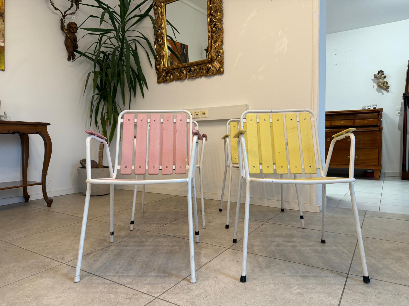 4 alte Gartensessel Dänemark Gartenstuhl Sessel G1811
