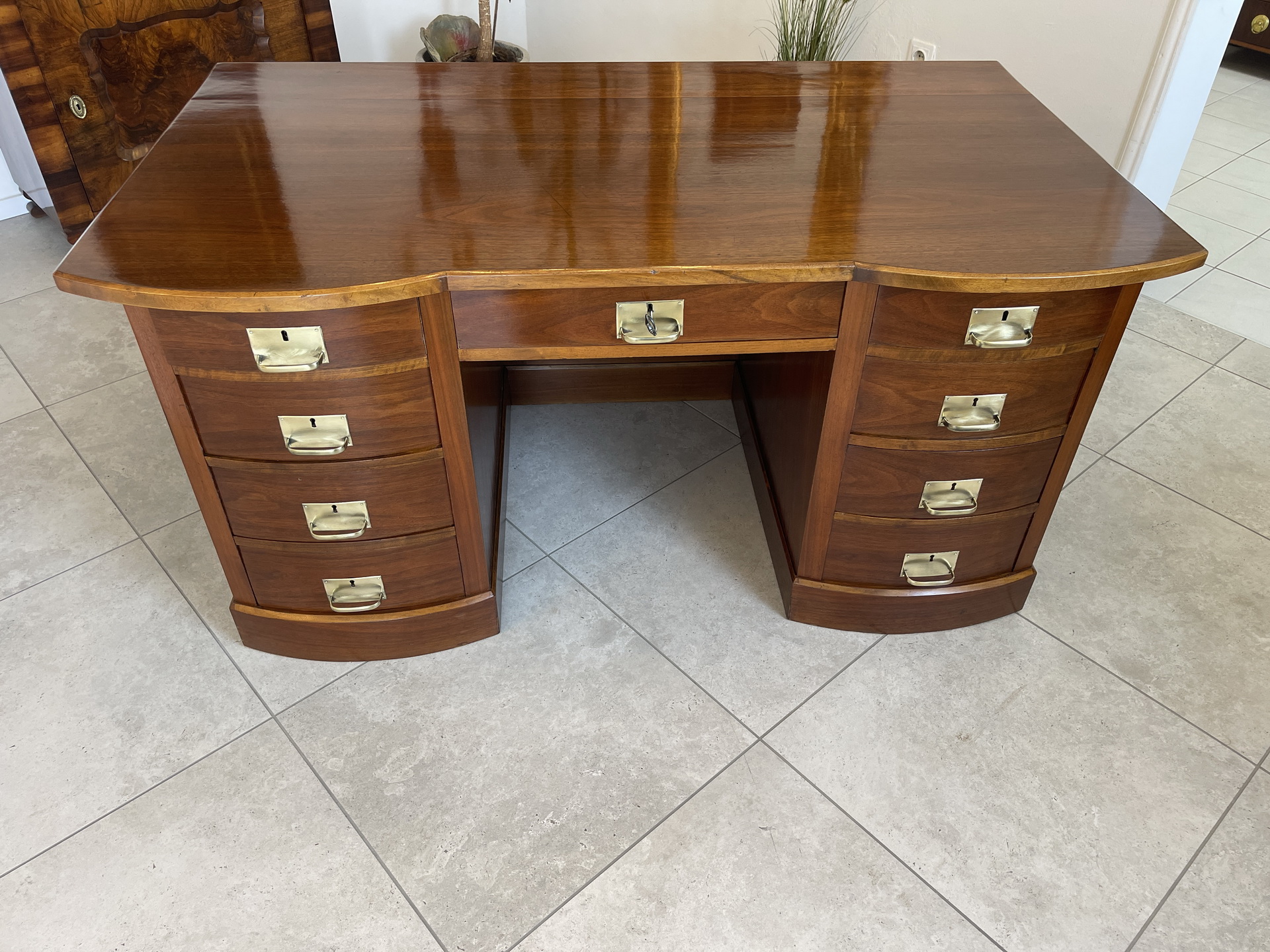biedermeier_170_1 Jugendstil Schreibtisch Sekretär Freisteher Originalstück A4290