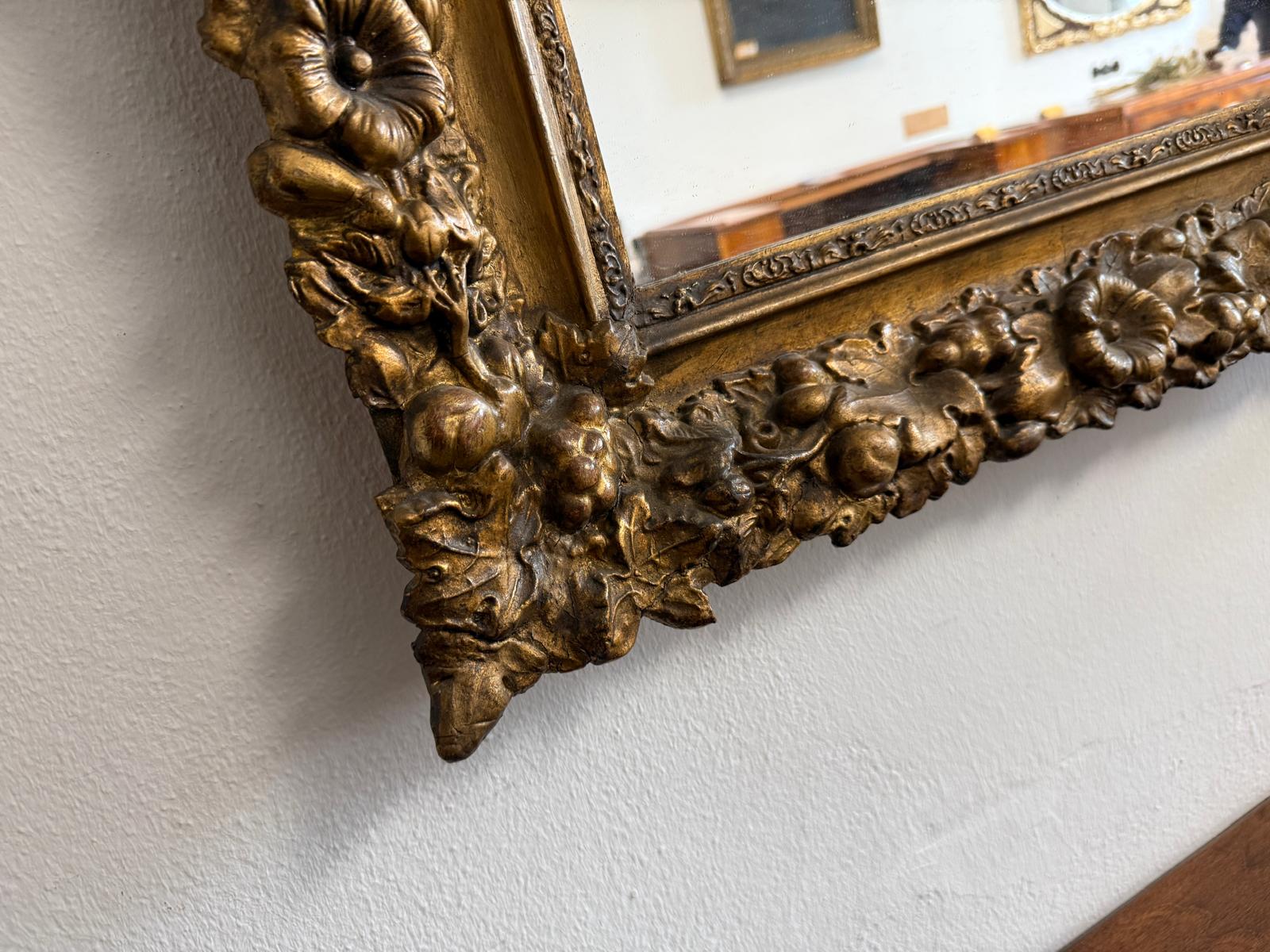 Rosenspiegel Ritterspiegel um 1860 Rosen Spiegel  Traum Rahmen G2167