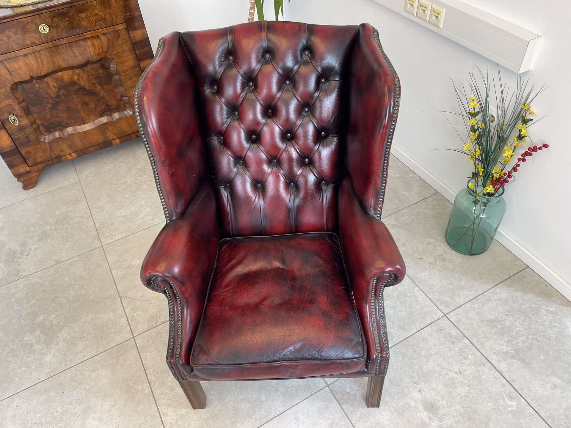IMG_8181 Chesterfield Ohrenfauteuil Clubfauteuil Sessel A4398