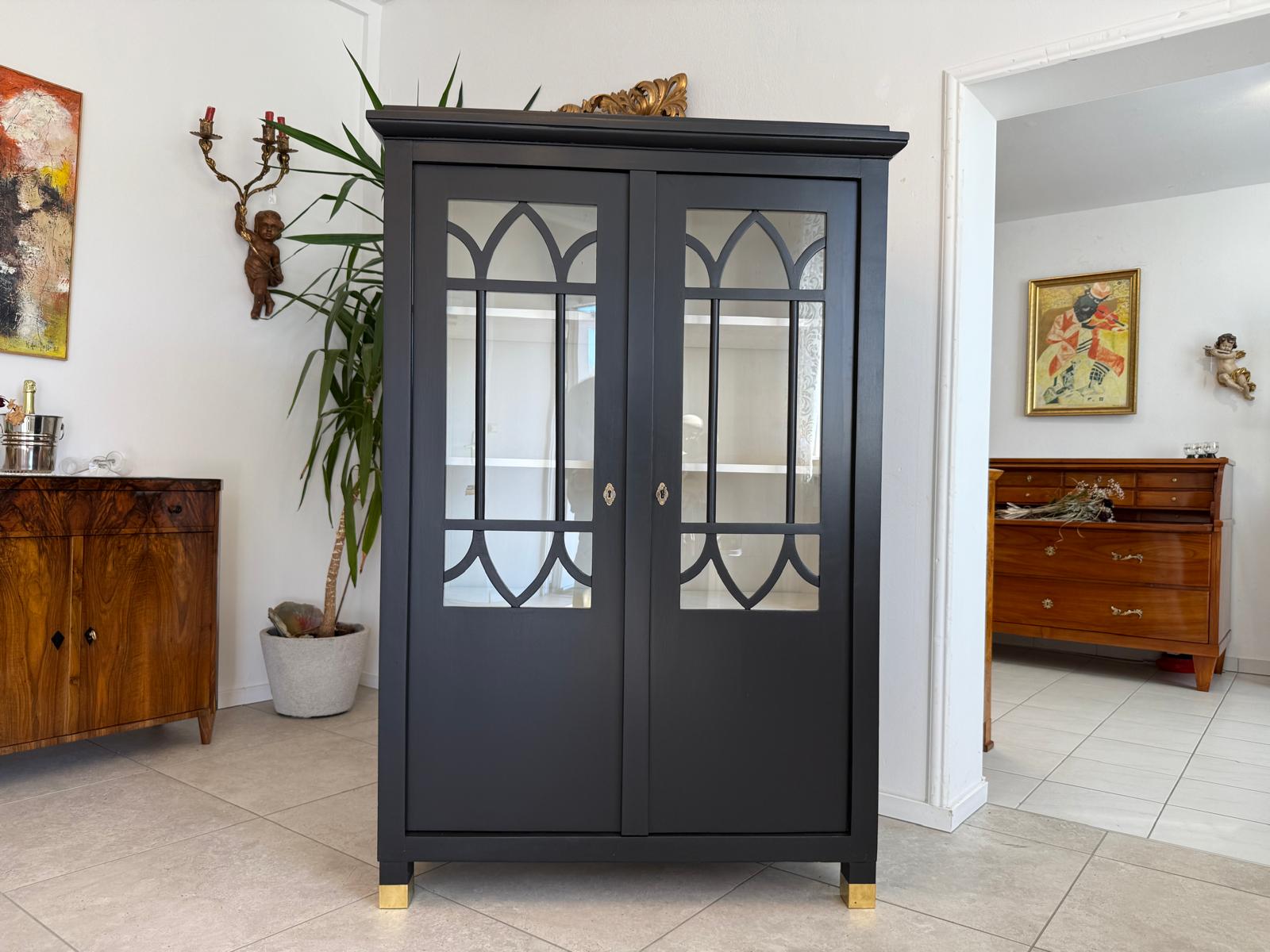 Restaurierte Jugendstil Vitrine / Bücherschrank/ Antiquität / Originalstück G1915