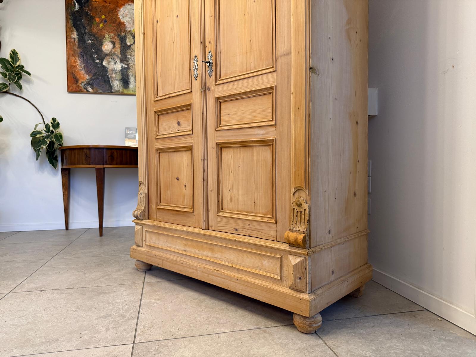 Originaler 2 türiger Bauernschrank Gründerzeit Naturholzschrank G2398