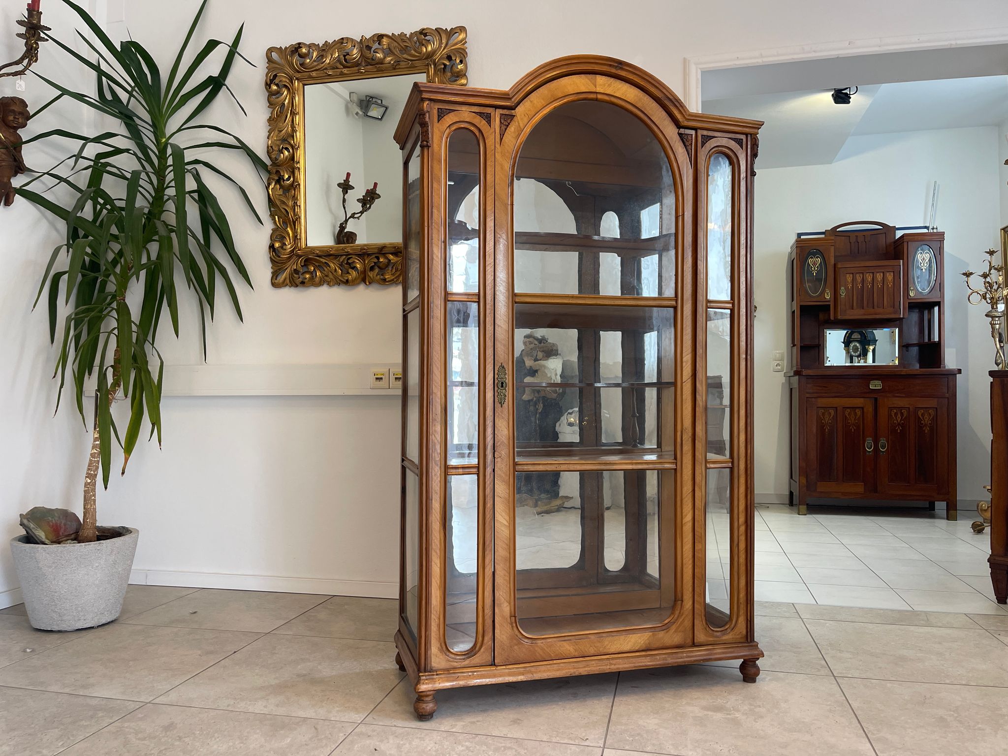 SALE Unrestaurierte Gründerzeit Vitrine Bücherschrank Sammlervitrine Antiquität G1230