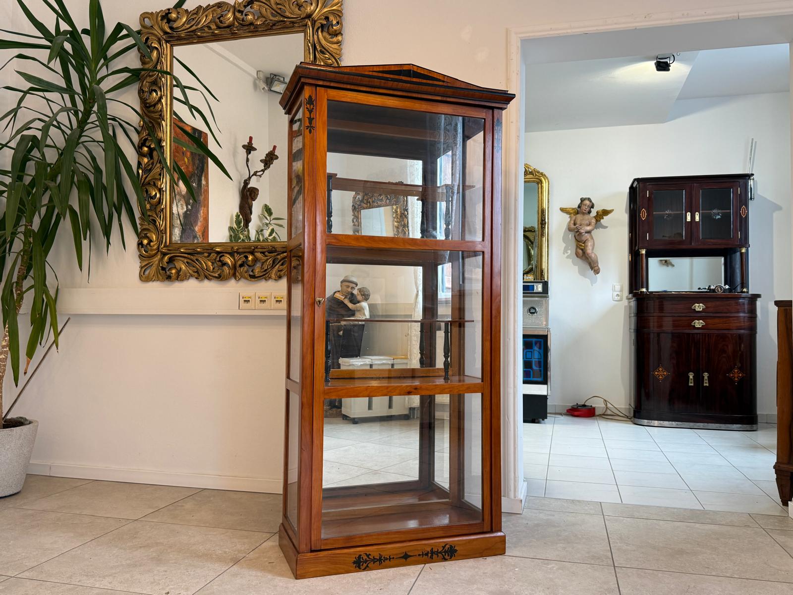 Antiquität Biedermeier Vitrine Bücherschrank Antiquität D1150