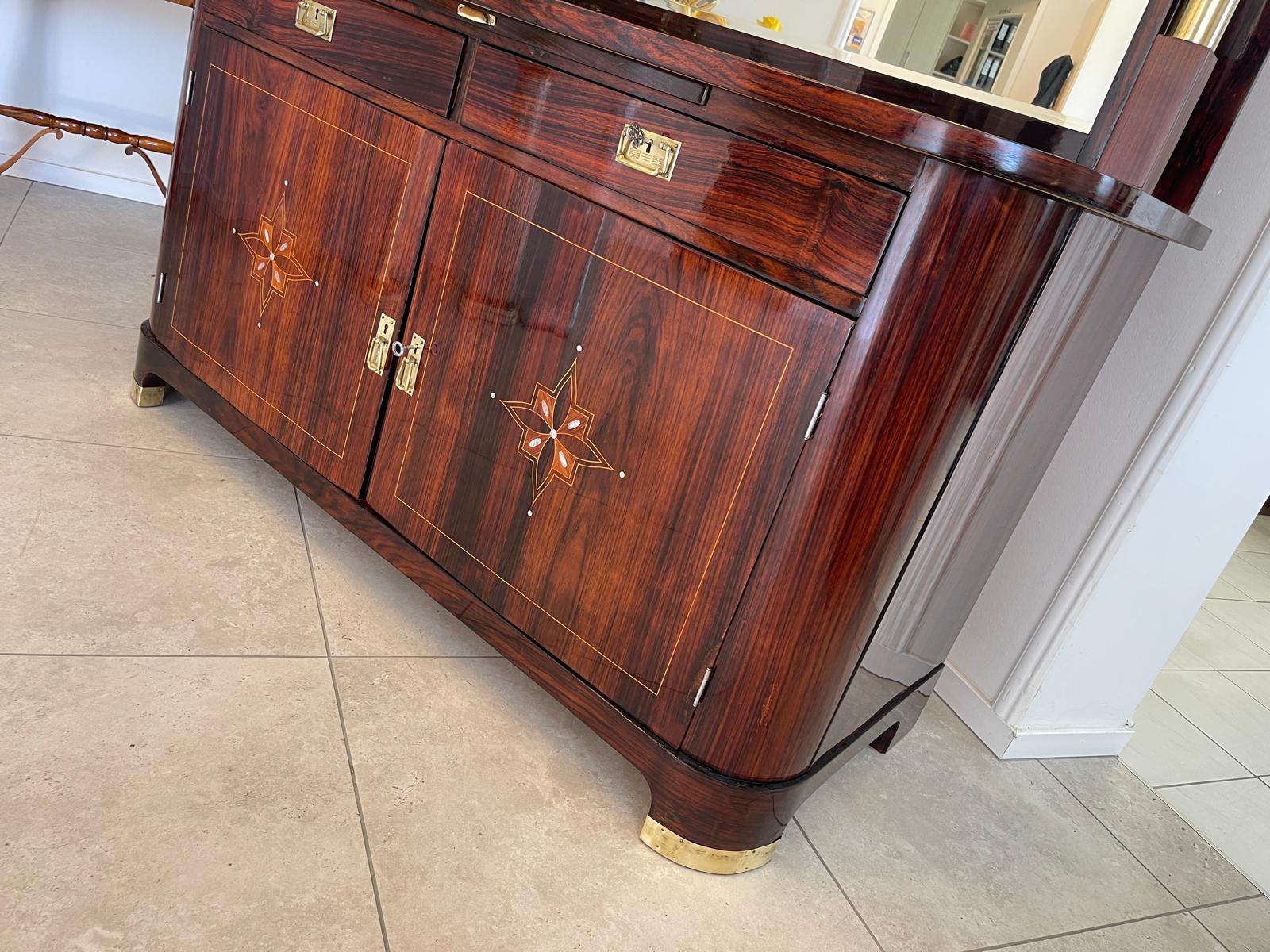 Sale Restauriertes Jugendstil Designerbuffet Aufsatzbuffet Bücherschrank G1376