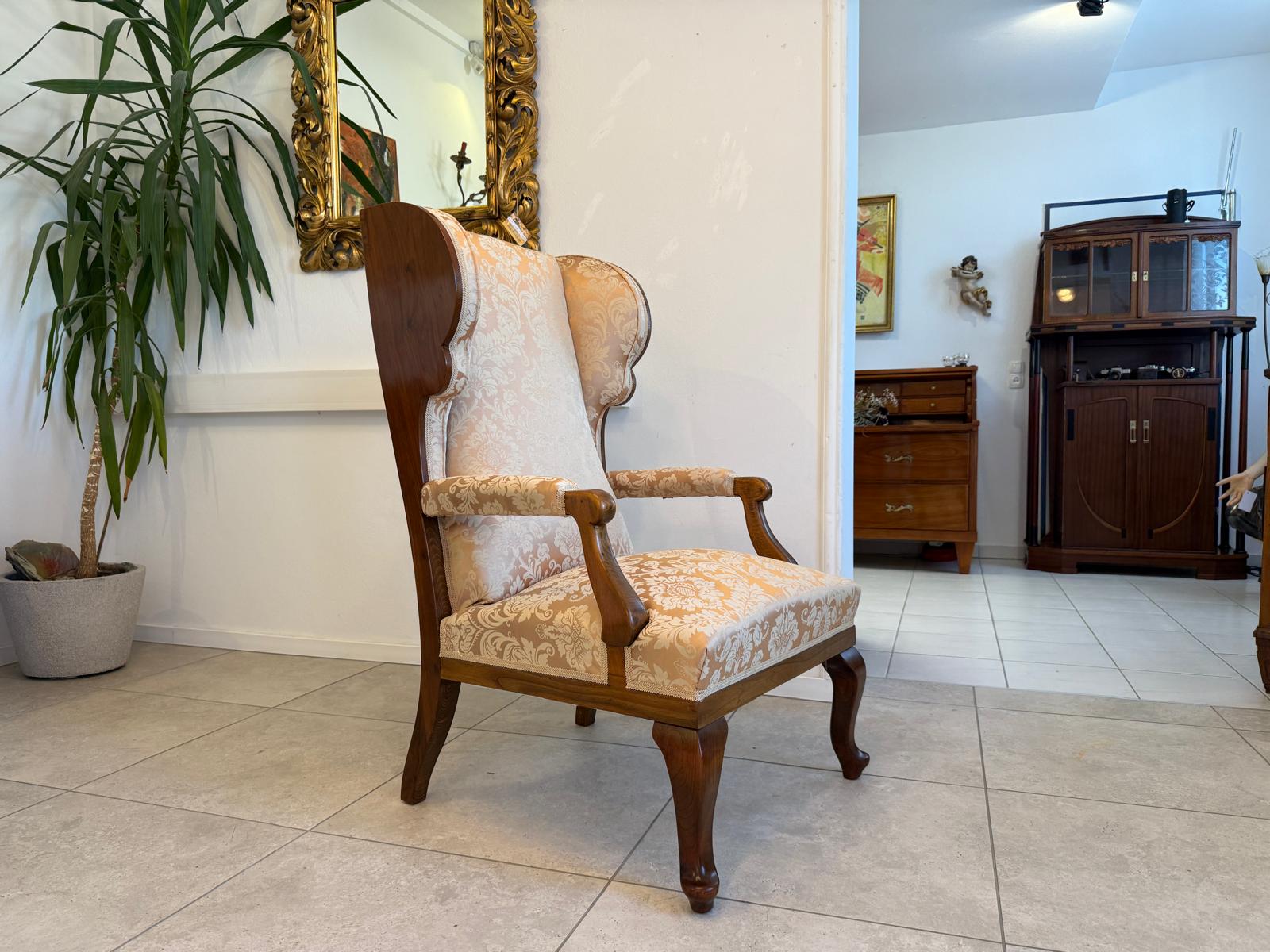 Restaurierter Chippendale Ohrenfauteuil Ohrensessel G1962