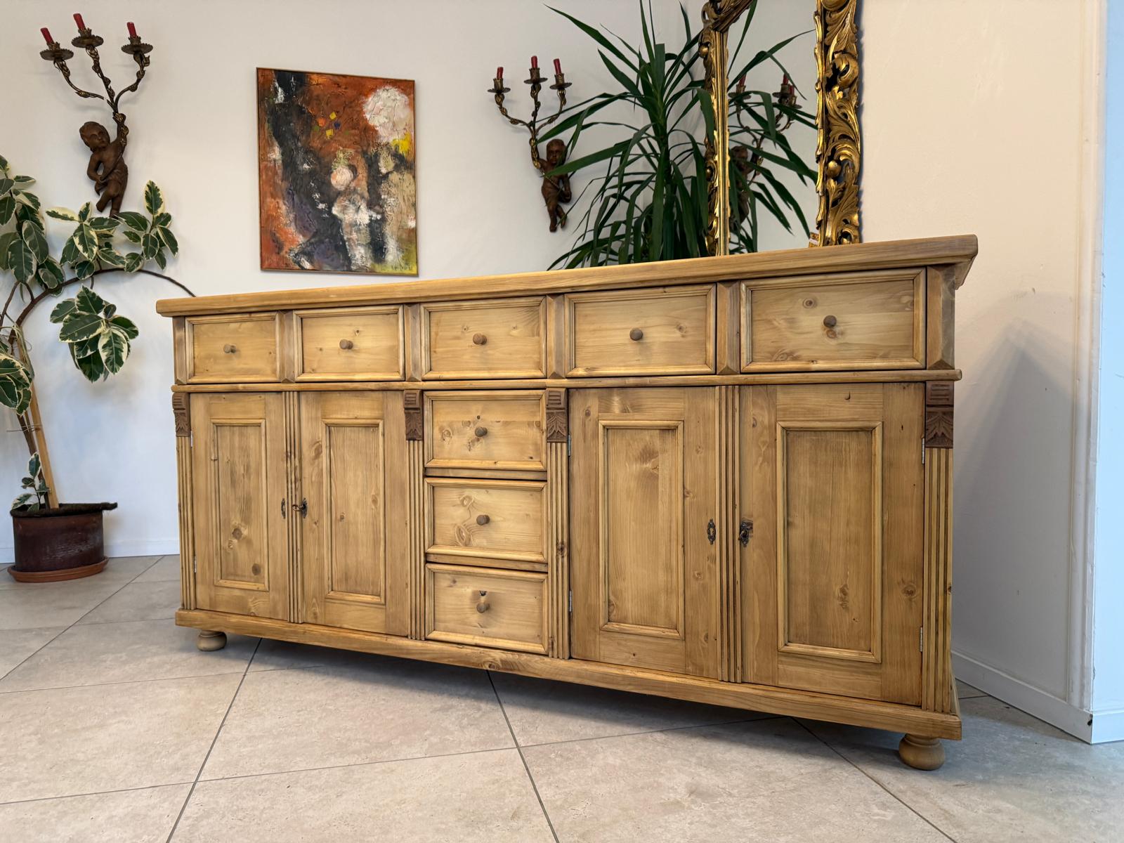 Massiver antiker Apothekenschrank 8 Ladenkommode Bauernmöbel G2361