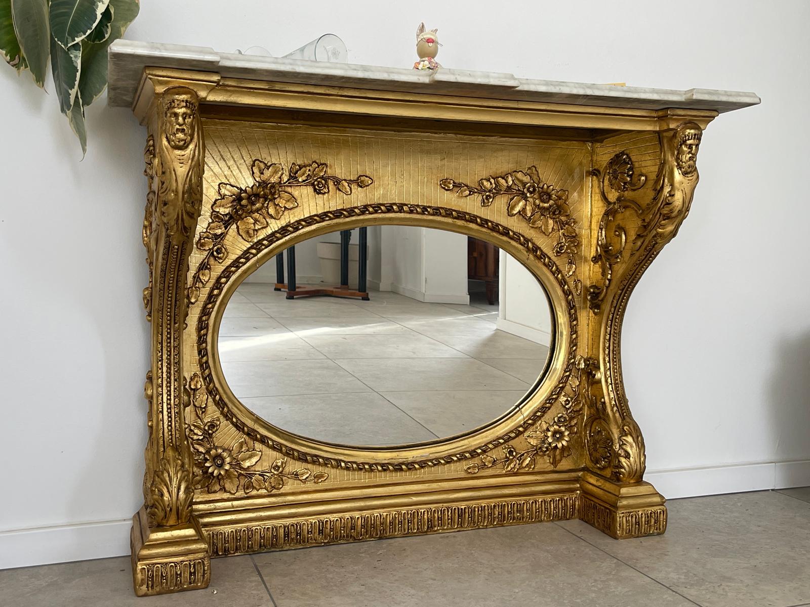 SALE Vergoldete Biedermeier Konsole Podest Antiquität G1339