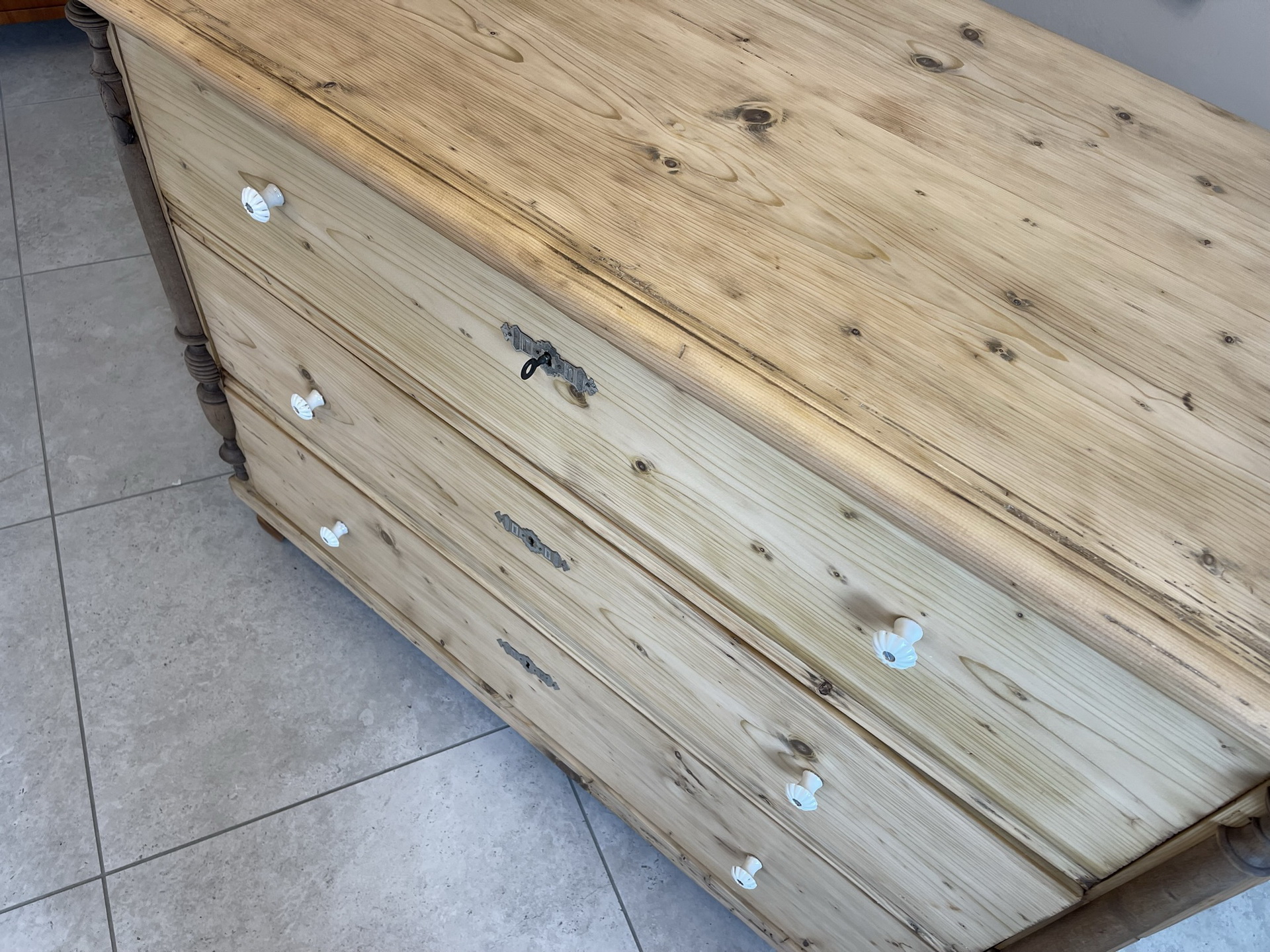 Barock-Biedermeier_324PYgS2ohL1auN Restaurierte Biedermeier Kommode Antik 3 Laden aus Fichtenholz B1231
