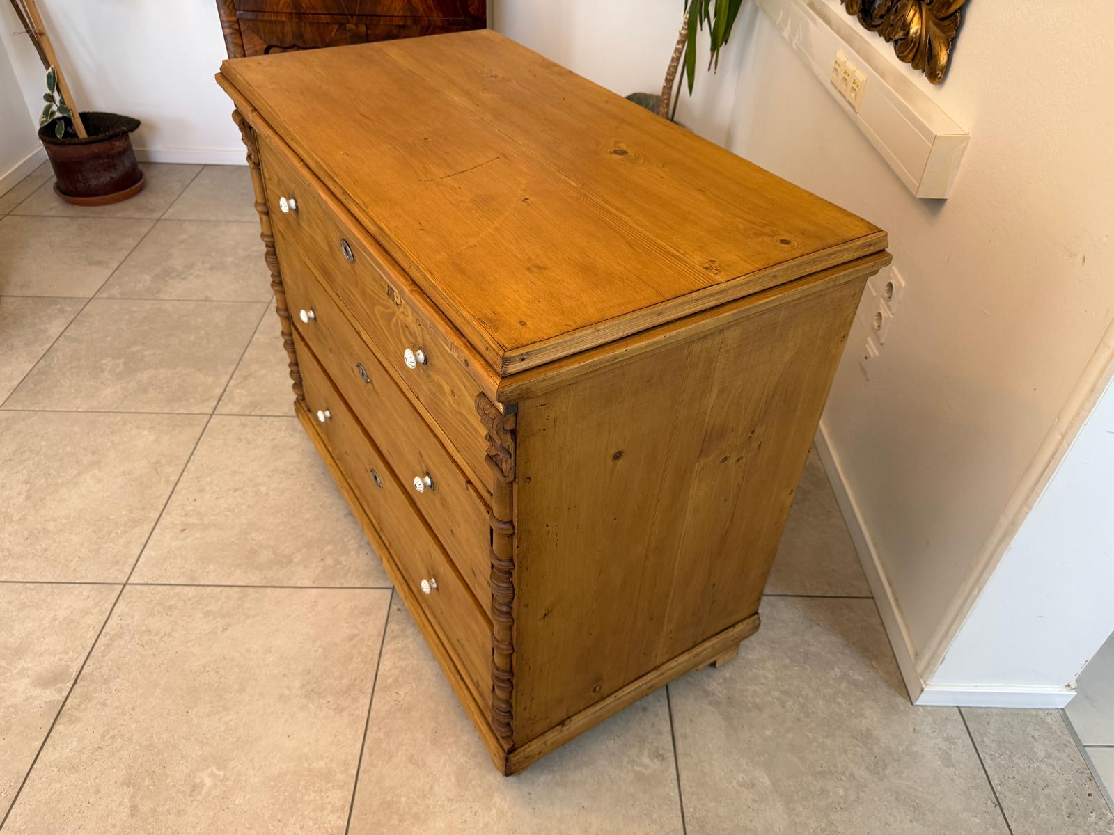 Biedermeier Kommode 3 Ladenkommode Antik Restauriert D2486