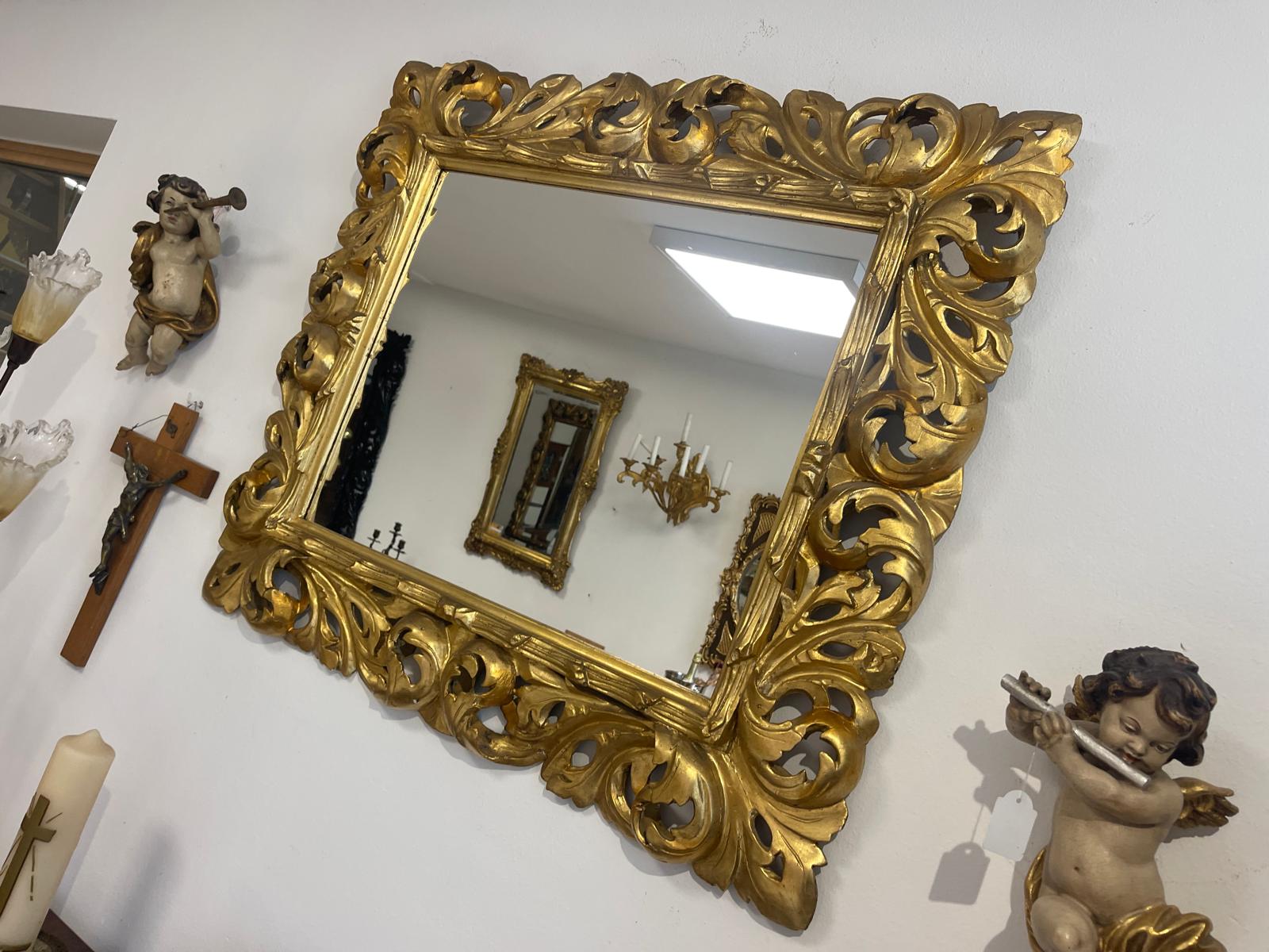 SALE Florentiner Spiegel Akanthusblattschnitzkunst Holzschnitzerei Golden G1526