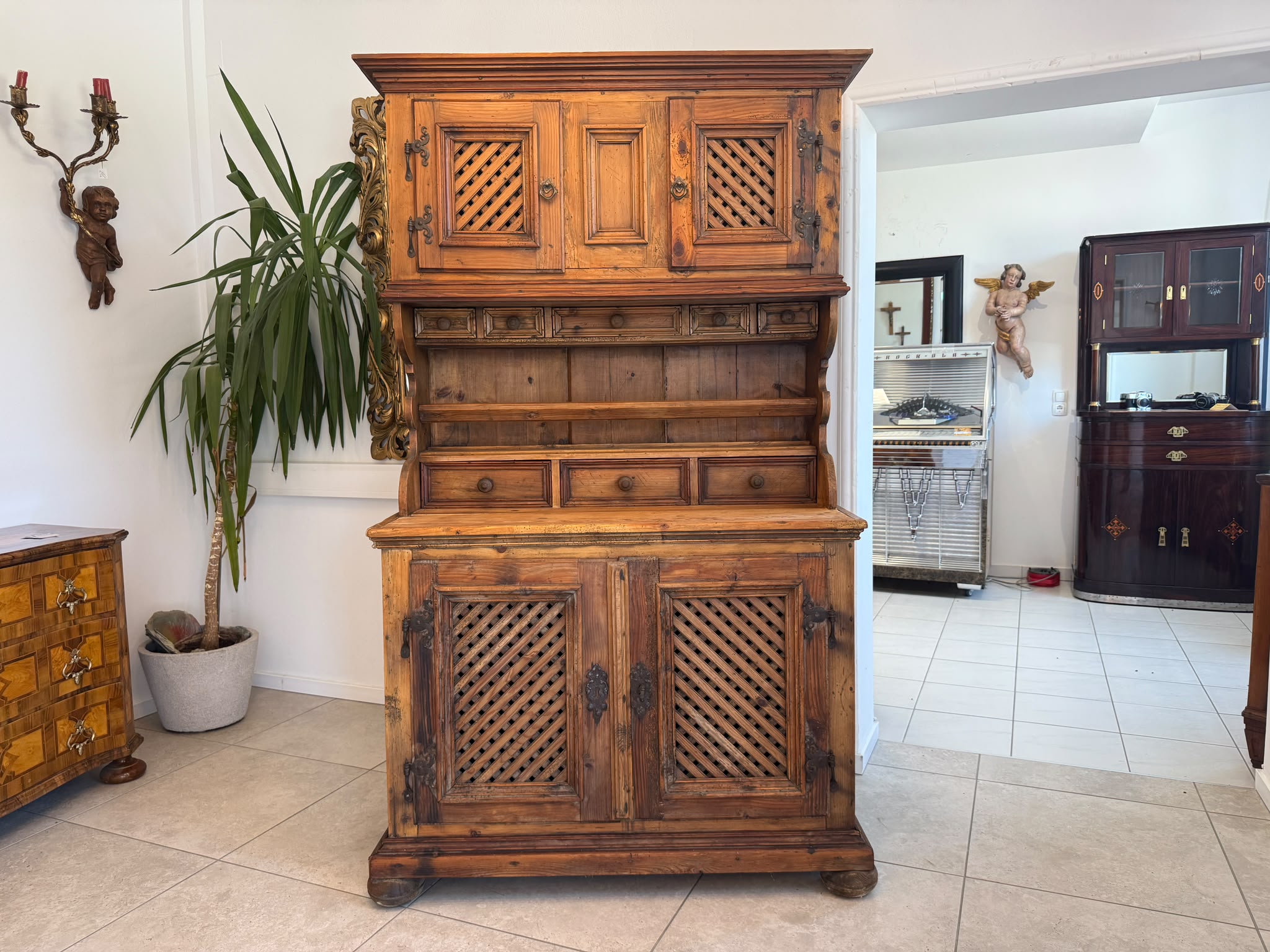 Biedermeier Bauernkredenz Küchenschrank Küchenkredenz Original D2618