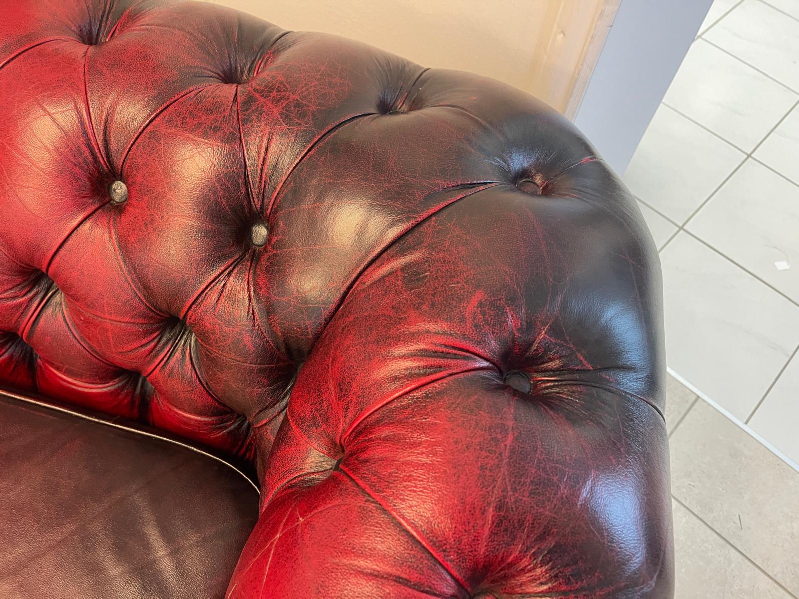 Chesterfield 3er Clubsofa Diwan Couch Oxblood G1052