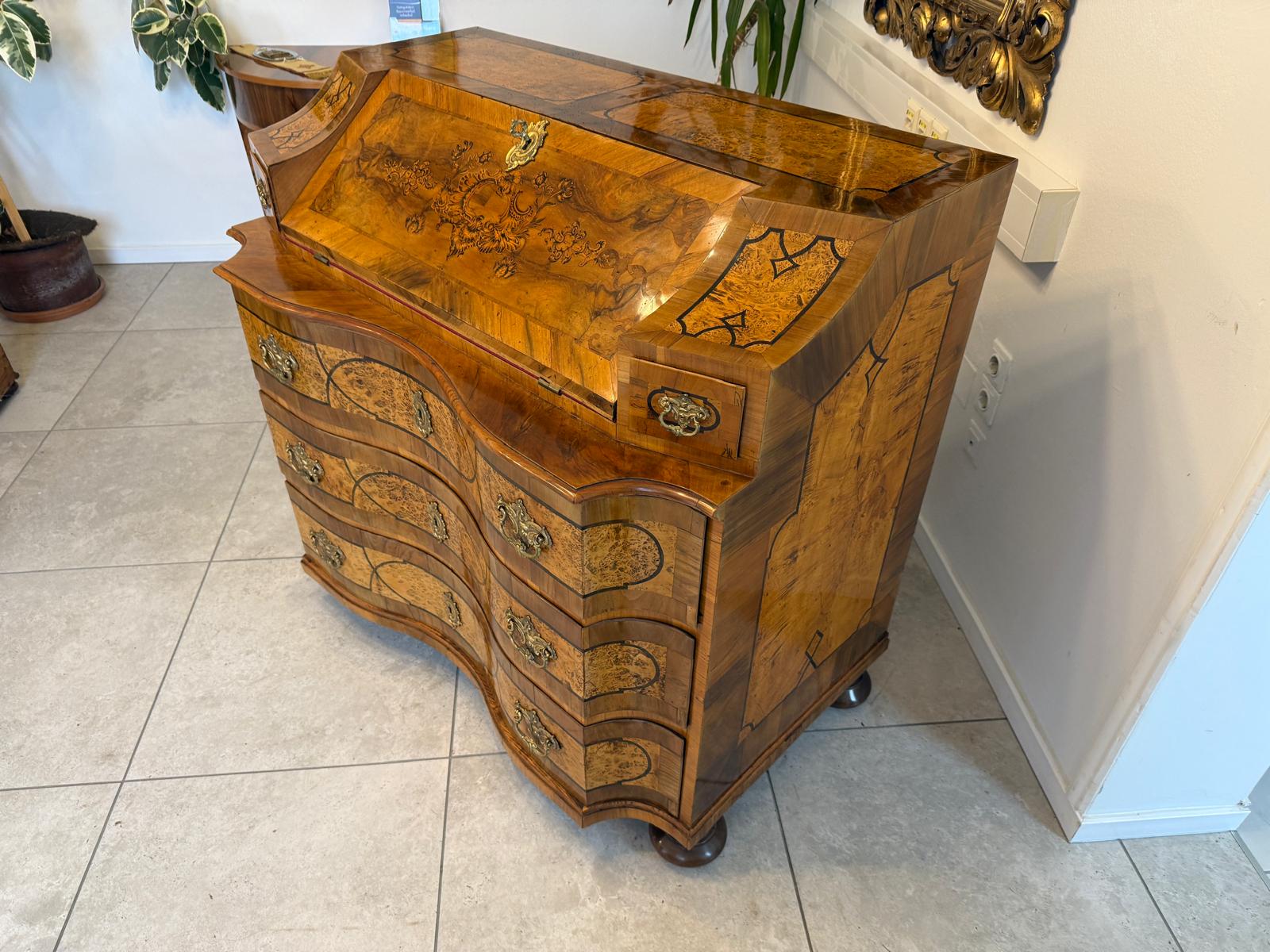 Authentischer Barock Schreibsekretär Sekretär Kommode Antiquität  G2374