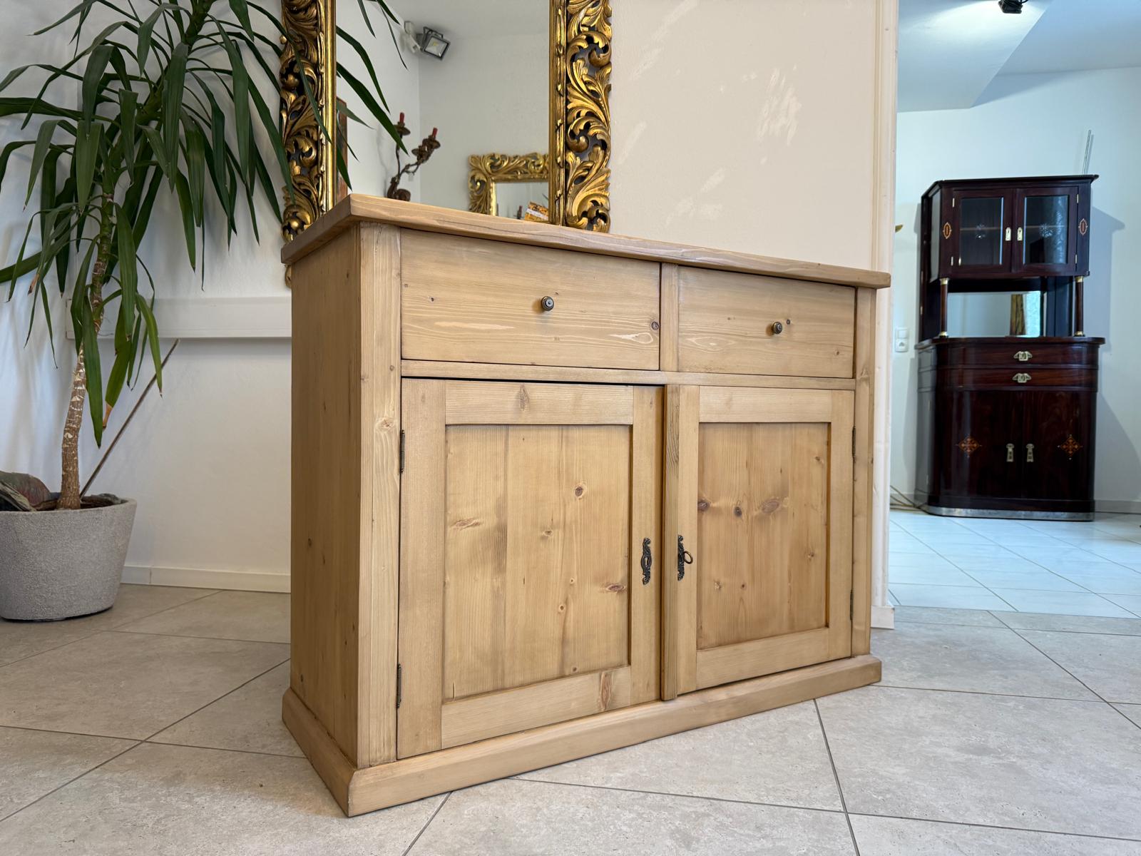 Bäuerliche Anrichte Laden Kommode Laden Kasterl Antik Weichholz D1126