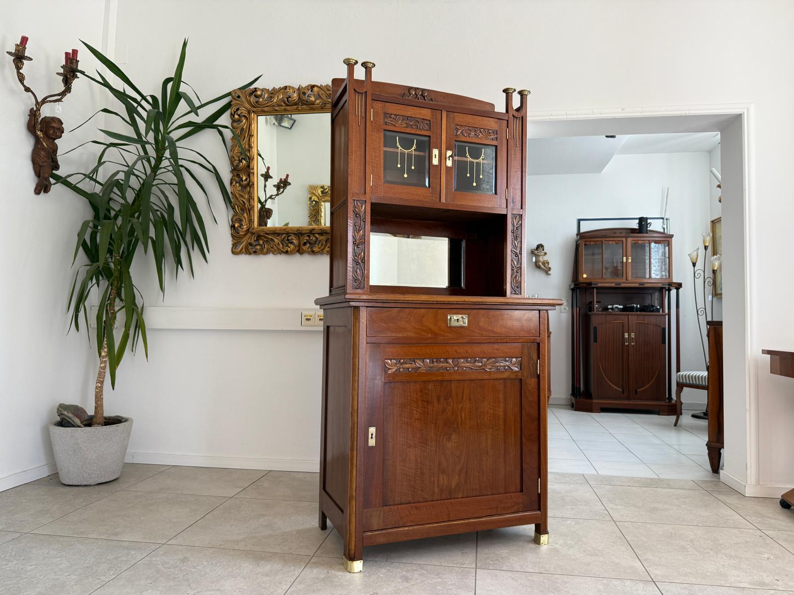 Jugendstil Vitrine Sammlervitrine Vitrinenschrank Antiquität G1779