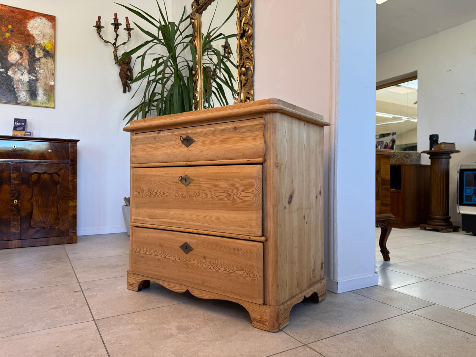 Biedermeier Kommode 3 Ladenkommode Antik Original D2424