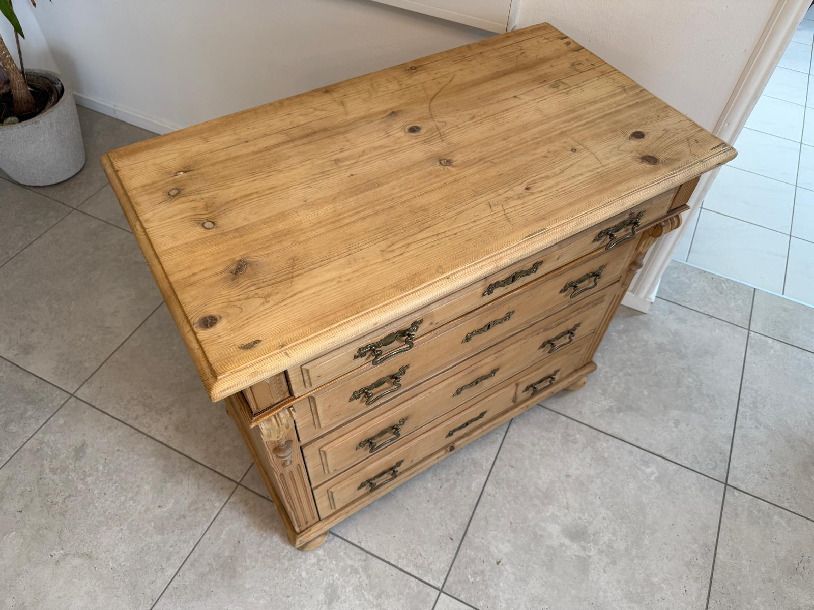 Originale Gründerzeit Kommode Weichholz Antik G2114 
