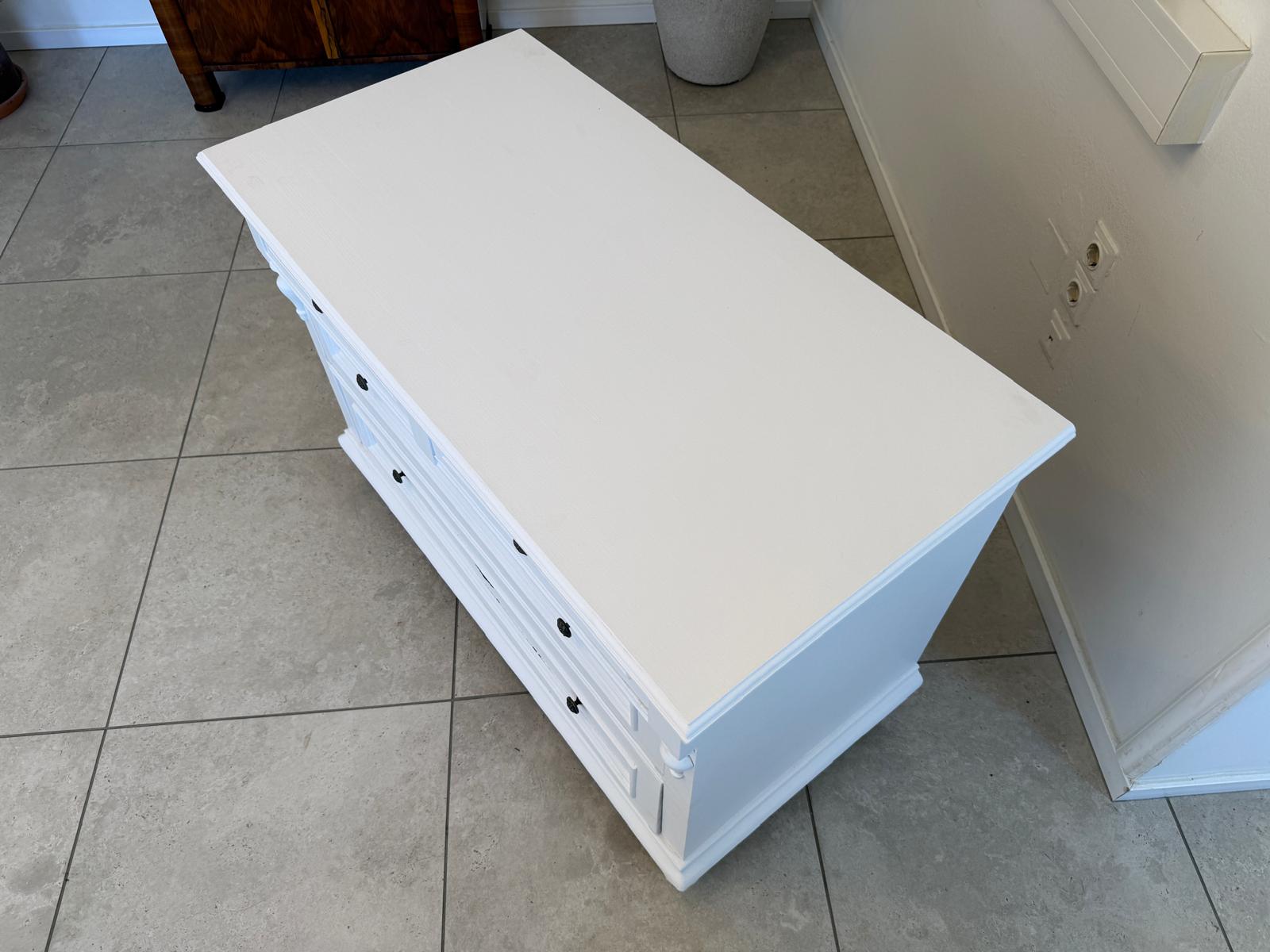 Bäuerliche Gründerzeit Anrichte Sideboard Kommode Naturholz  Weiss D2340