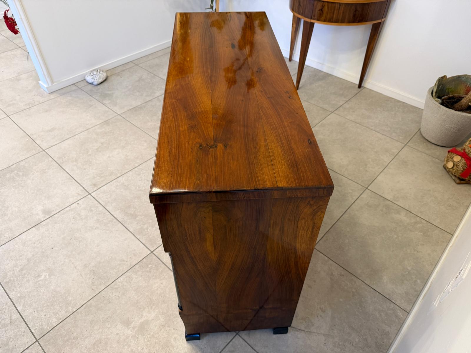 Restaurierte Biedermeier Kommode 4 Ladenkommode Nussholz G2391