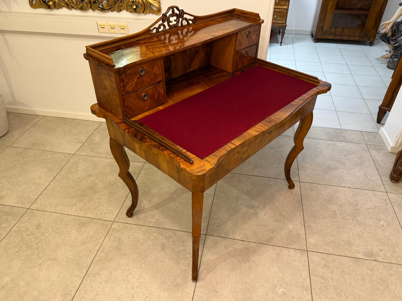 Spätbiedermeier Damen Sekretär Schreibtisch Nussholz G2261