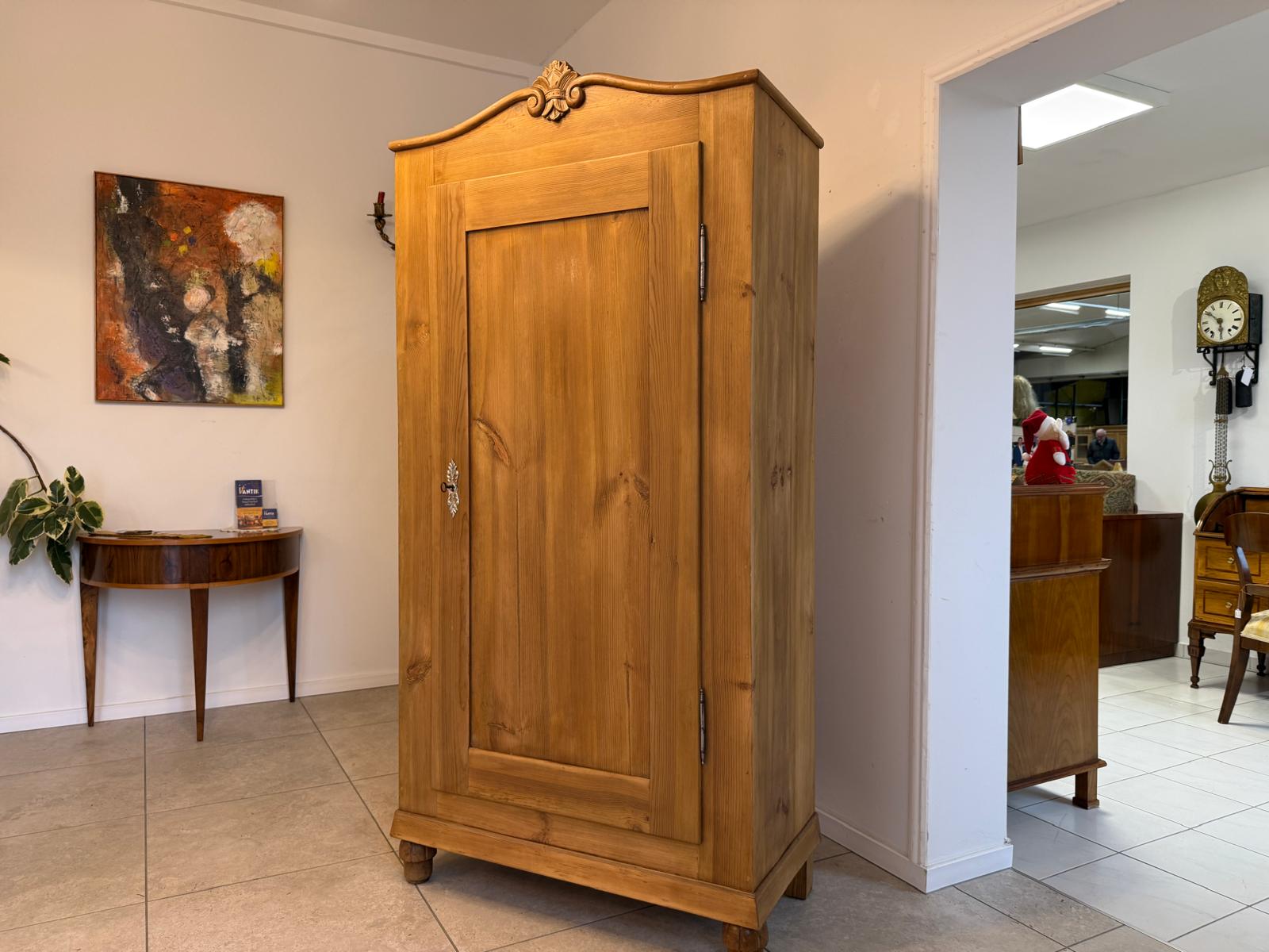 Restaurierter 1 türiger Bauernschrank Biedermeier Naturholzschrank G2261