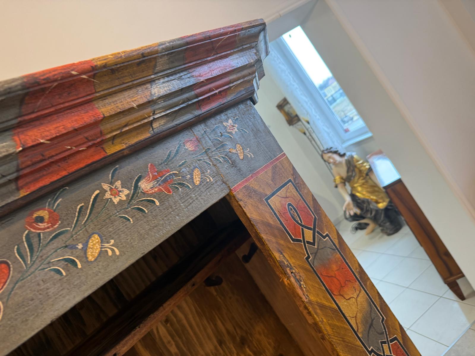 Handbemaltes Bauernregal Bücherregal Tirol Bauernkasten Reiterkasten D1071