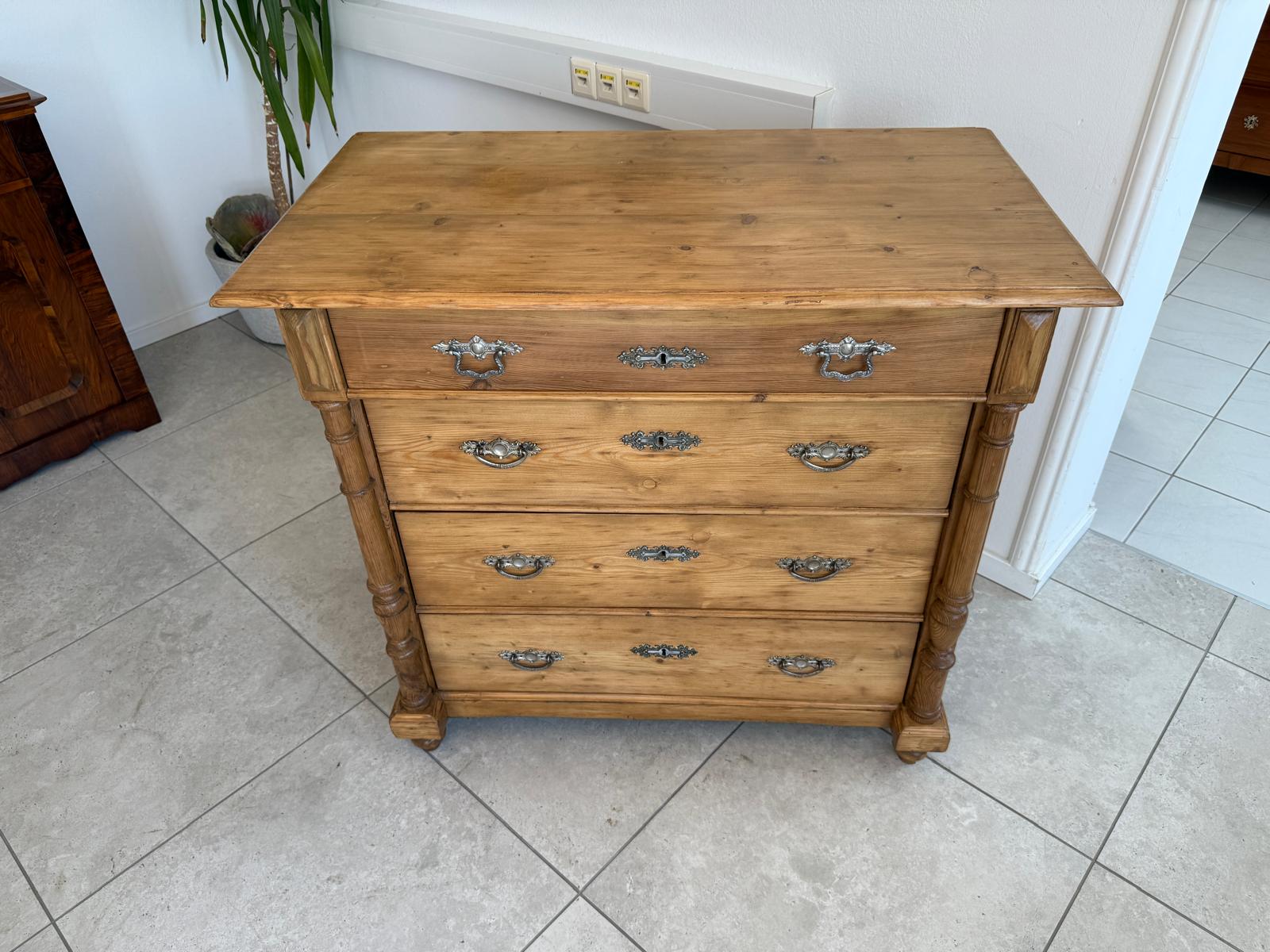 Restaurierte Gründerzeit Kommode 4 Laden Fichtenholz Bauernmöbel G1843