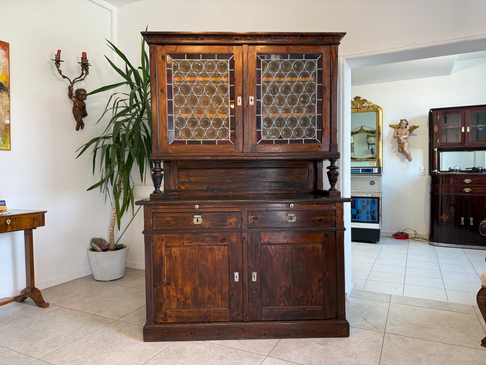 Originale Bäuerlicher Zirbenholz Küchenschrank Küchenkredenz D1257 Kopie