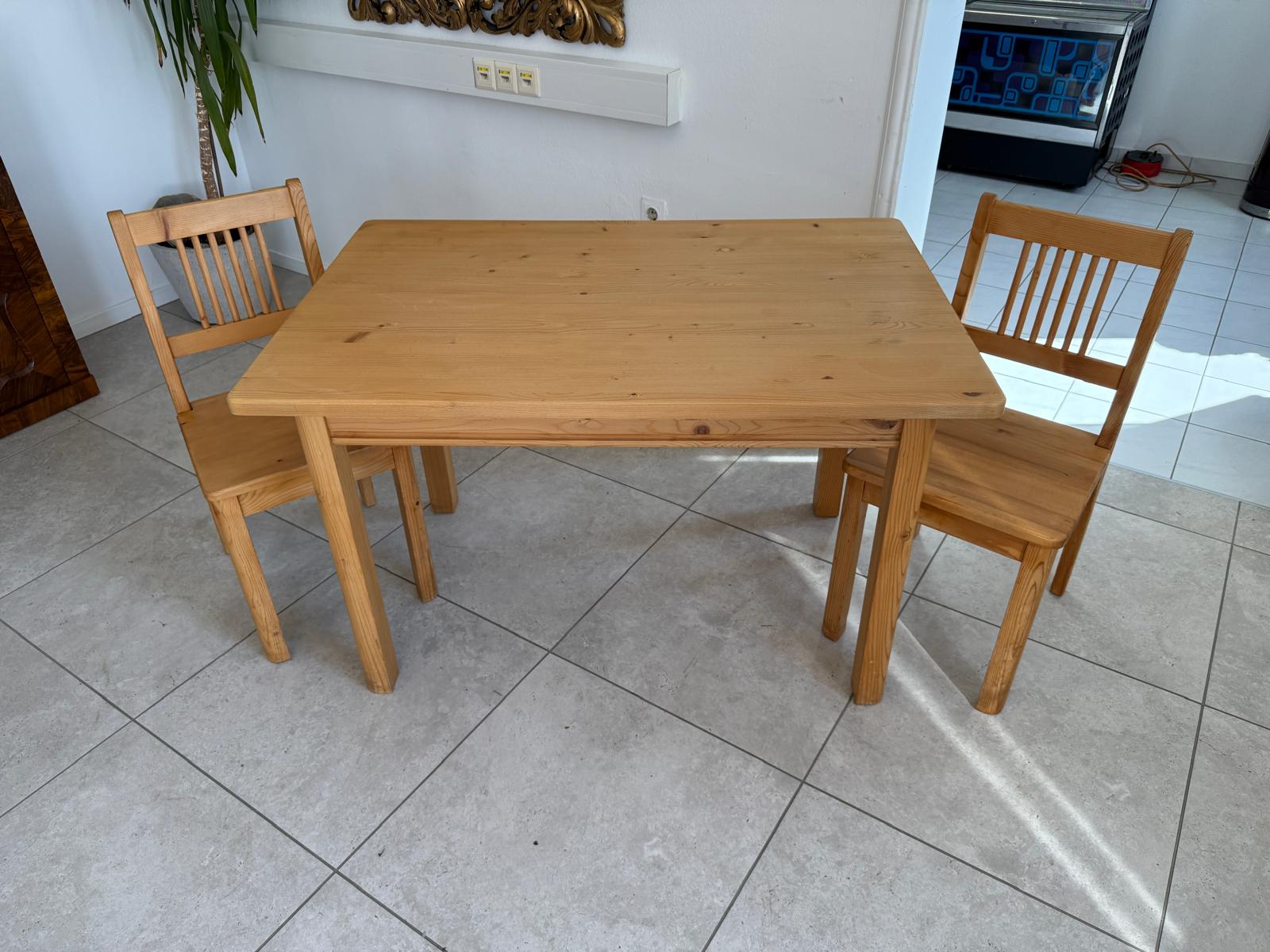 Bauernstube Tisch 2 Sessel Fichtenholz  D2495