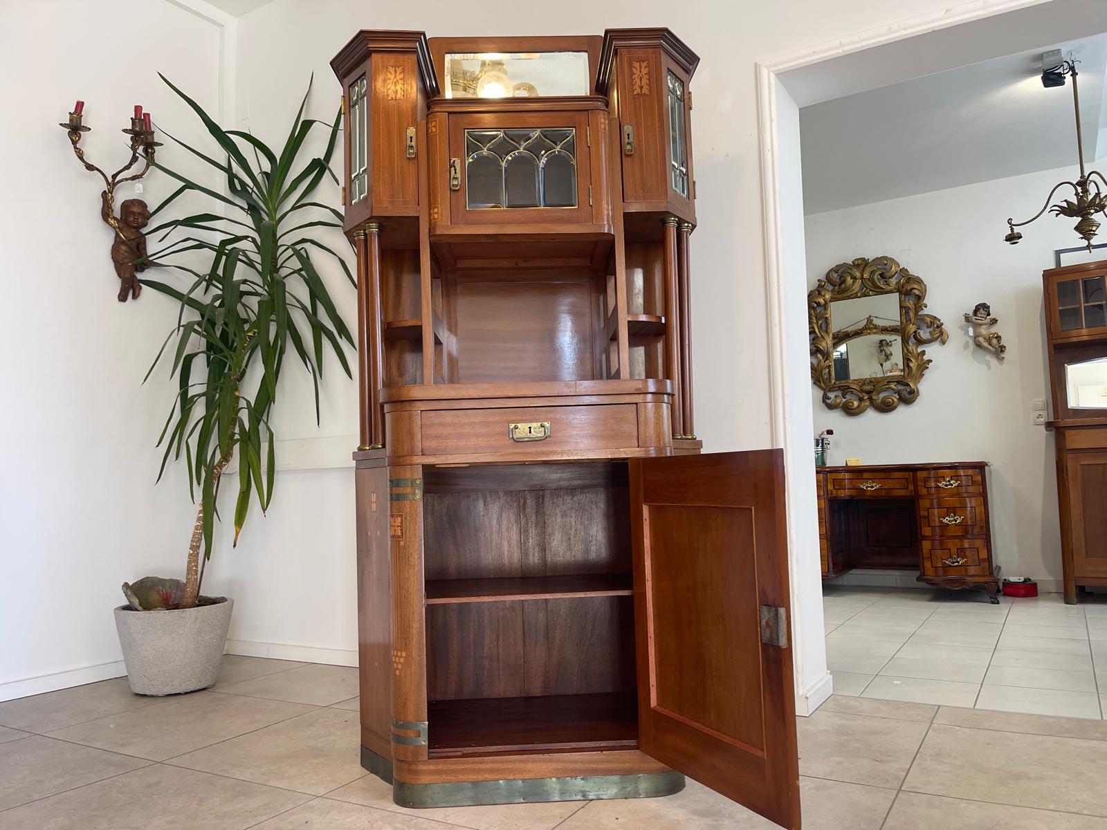 Traum Jugendstil Kredenz Bücherschrank Antiquität G1100