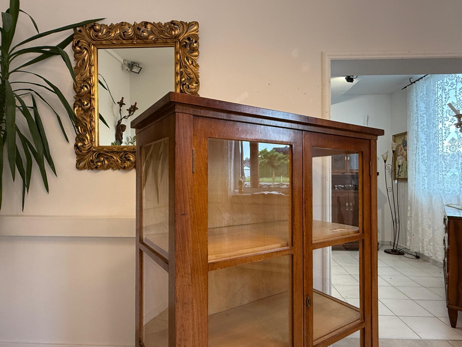 Originale Art Deco Vitrine Glasschrank Bücherschrank Antiquität Antik Möbel G1737