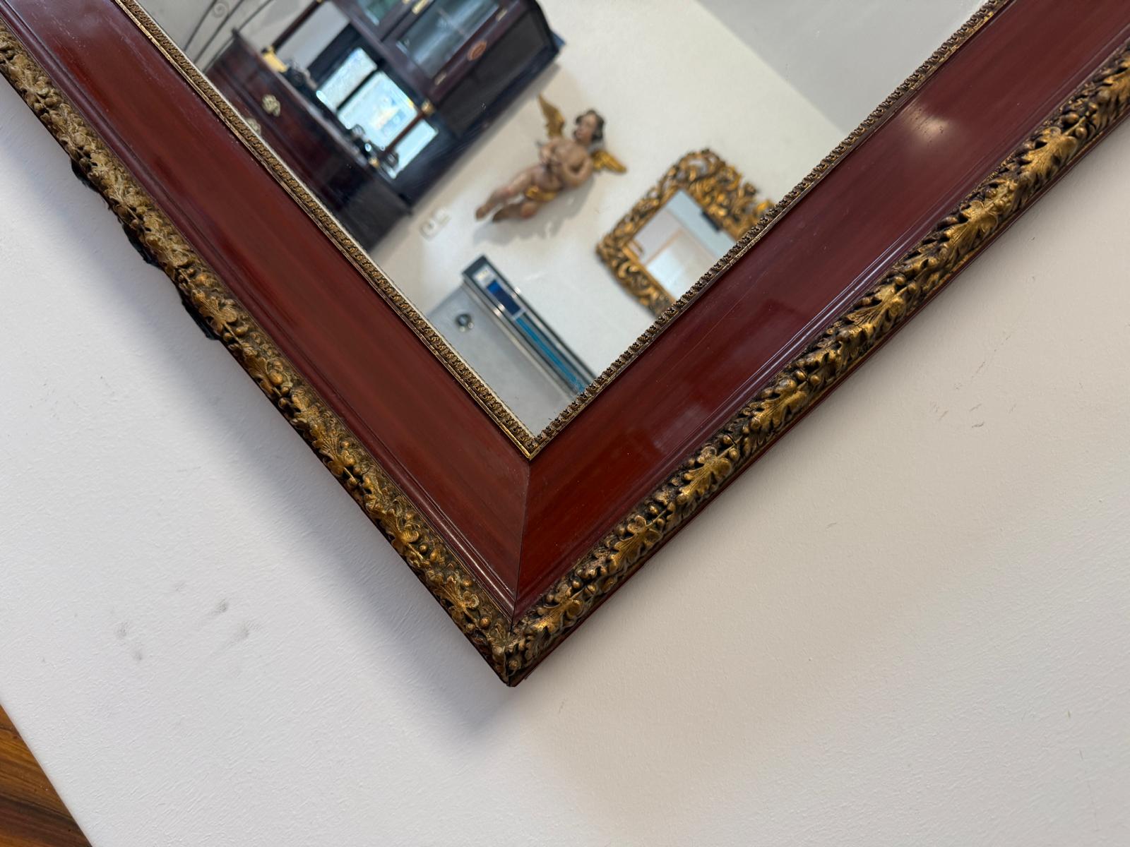 Biedermeier Spiegel Wandspiegel Original Nussholz Furniert Antiquität D2503