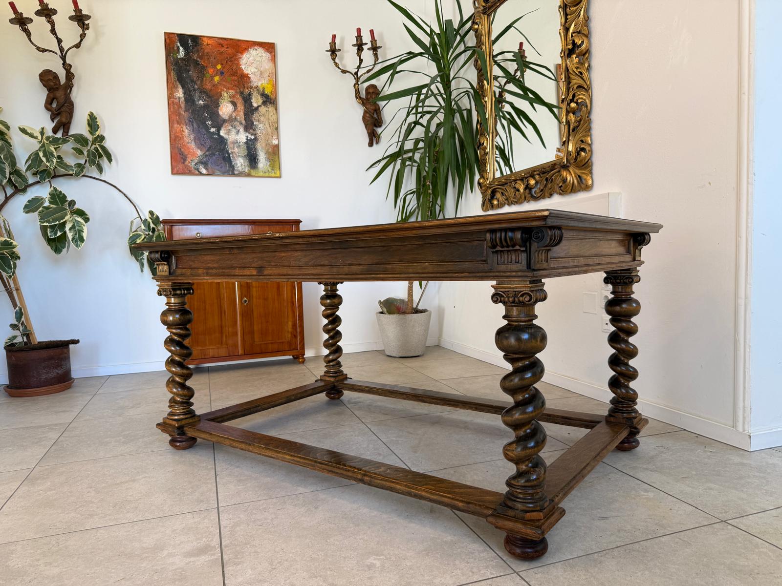 Barock Tisch Esstisch Antik Refektoriumtisch Antiquität Auszugtisch D1213