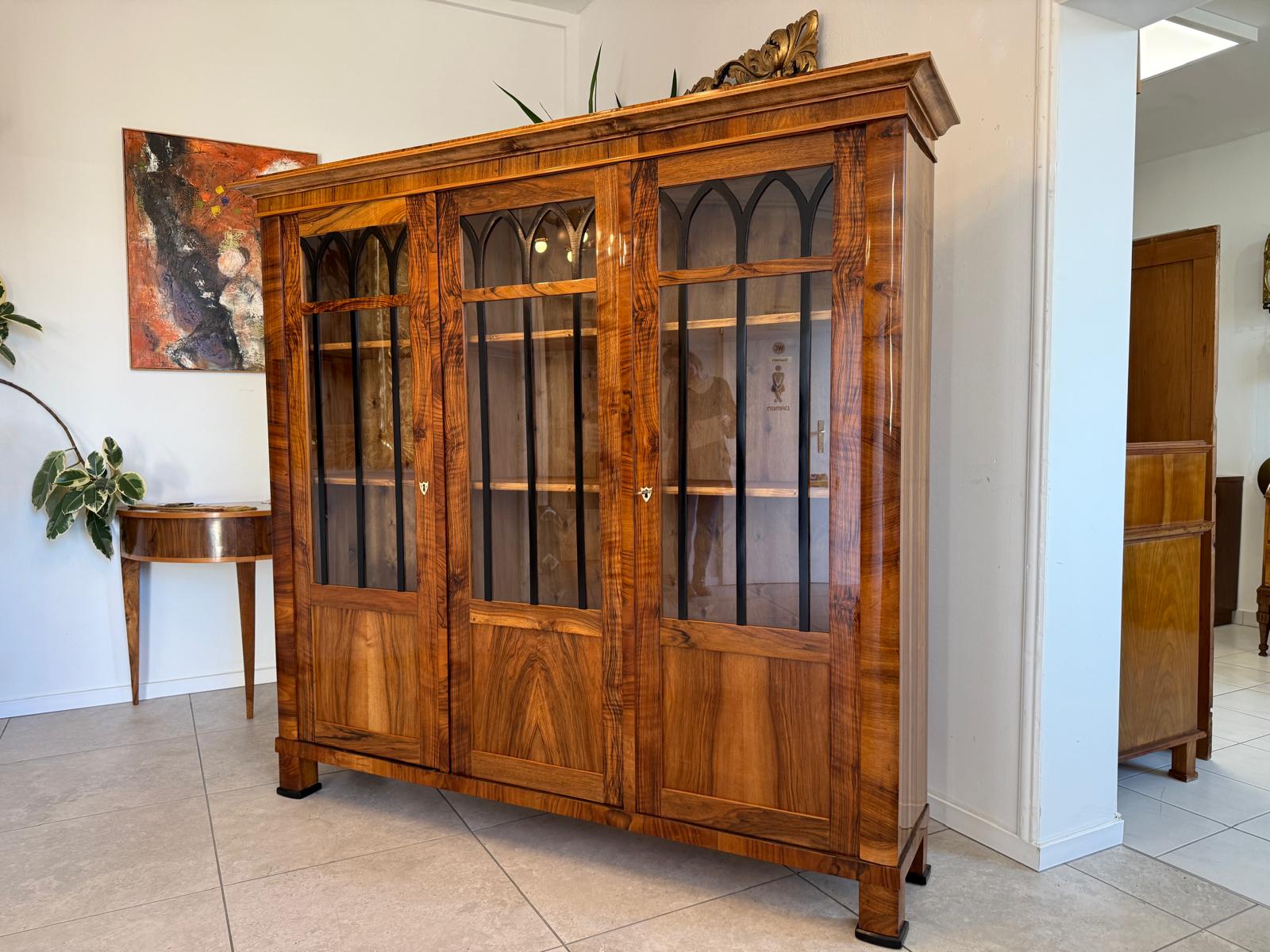SALE Restaurierte Biedermeier Vitrine Bücherschrank ANTIQUITÄT G2348