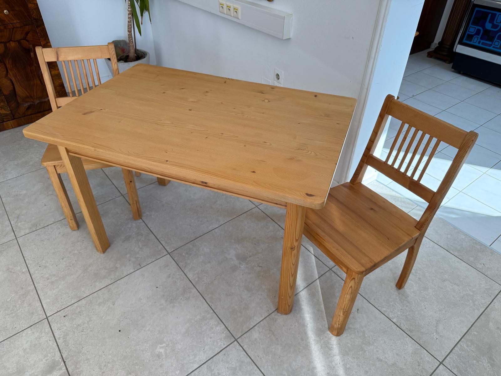 Bauernstube Tisch 2 Sessel Fichtenholz  D2495