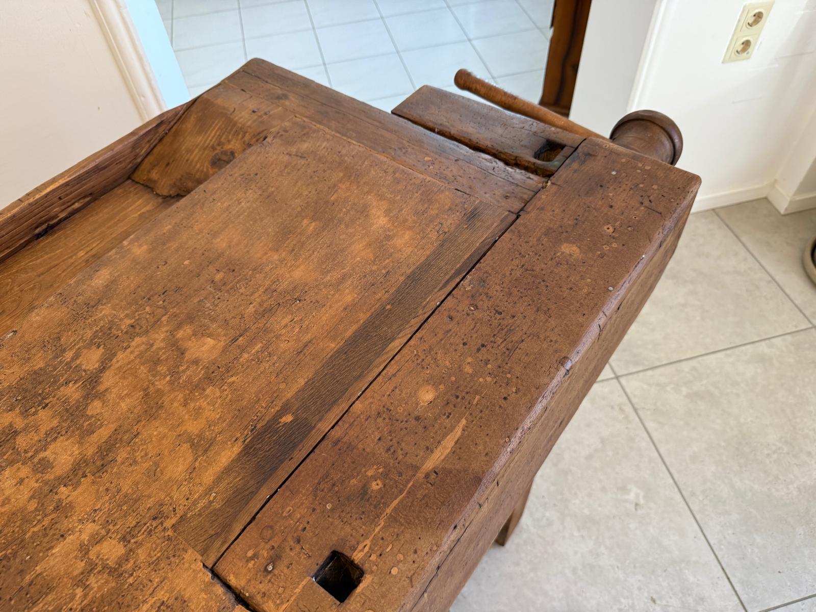 Urige Hobelbank Werkbank Pult Tresen Ladenschrank Antik G2191